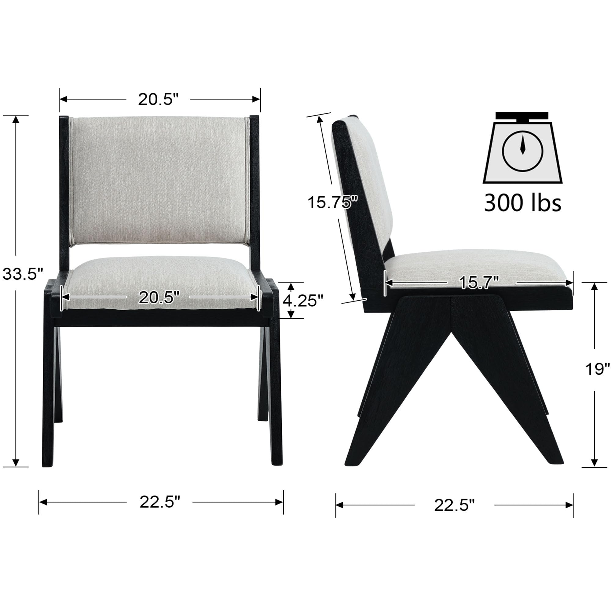 VESCASA Cane Dining Side Chairs Set of 2 - 1861DC