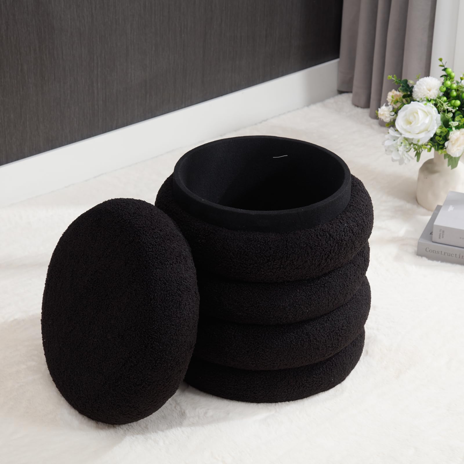 VESCASA Modern Round Storage Ottoman 1 PCS - 30070OT