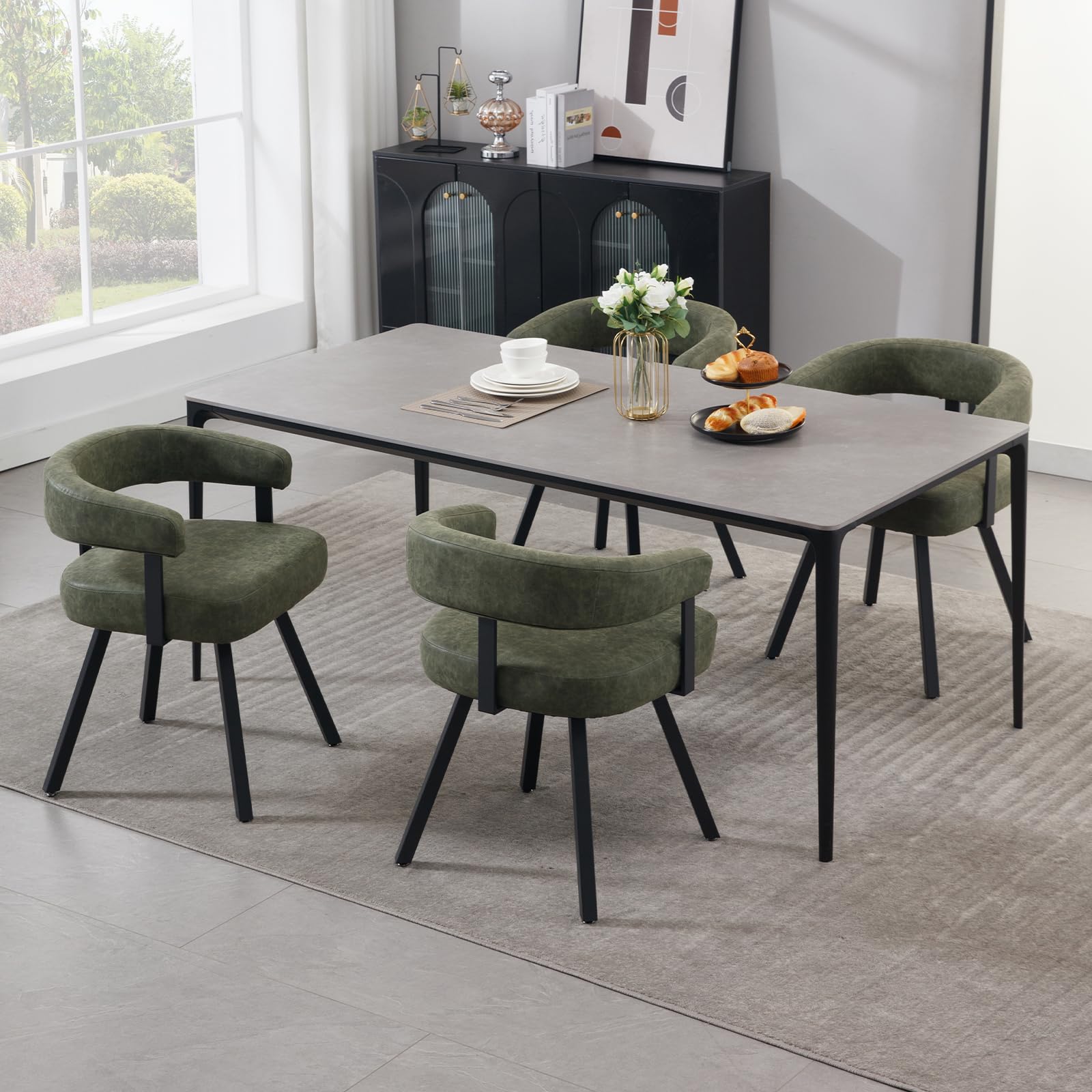 ROCITY Modern Barrel Dining Chairs Set of 2 - 20081DC