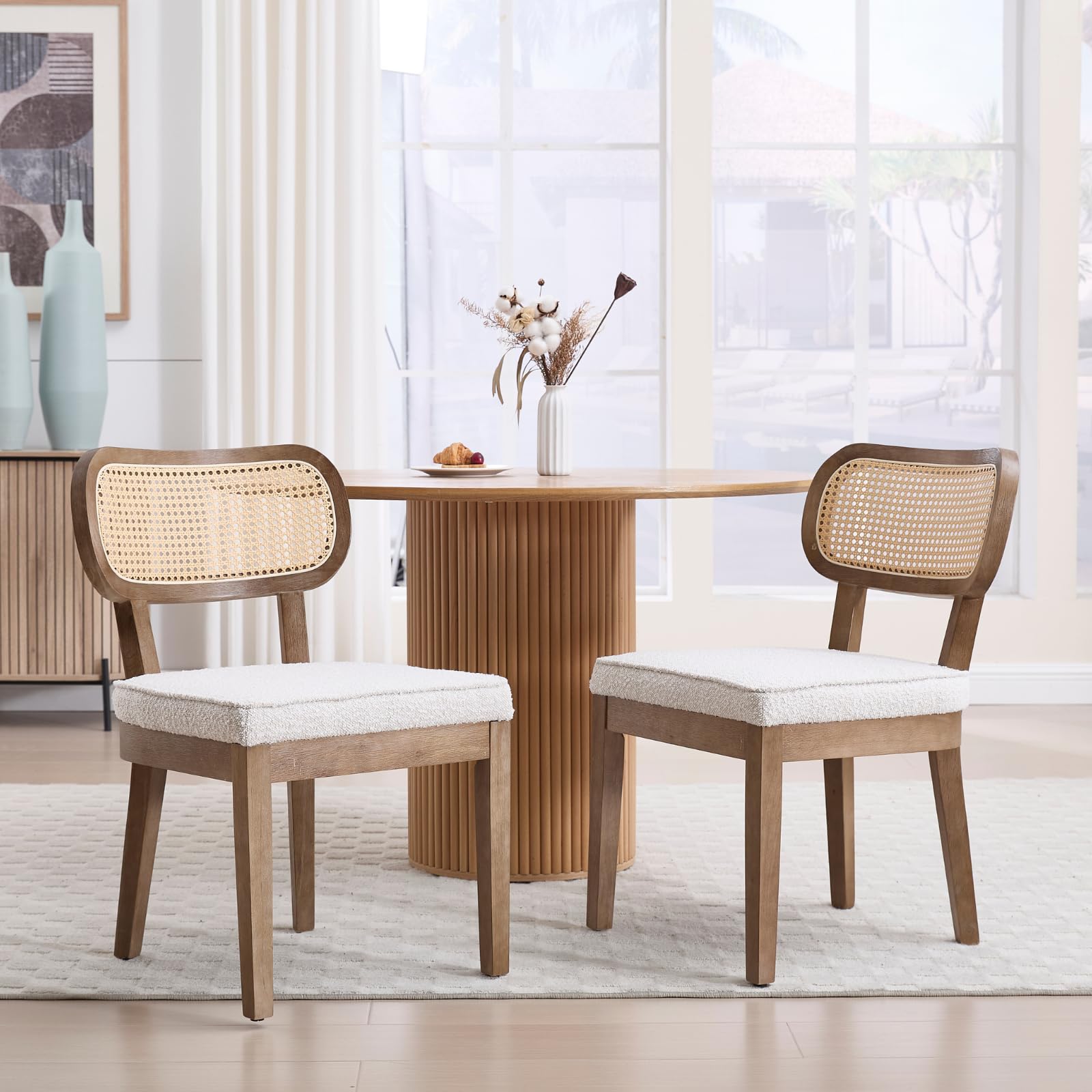 Janoray Rattan Cane Back Dining Chairs Set of 2 - 10084DC