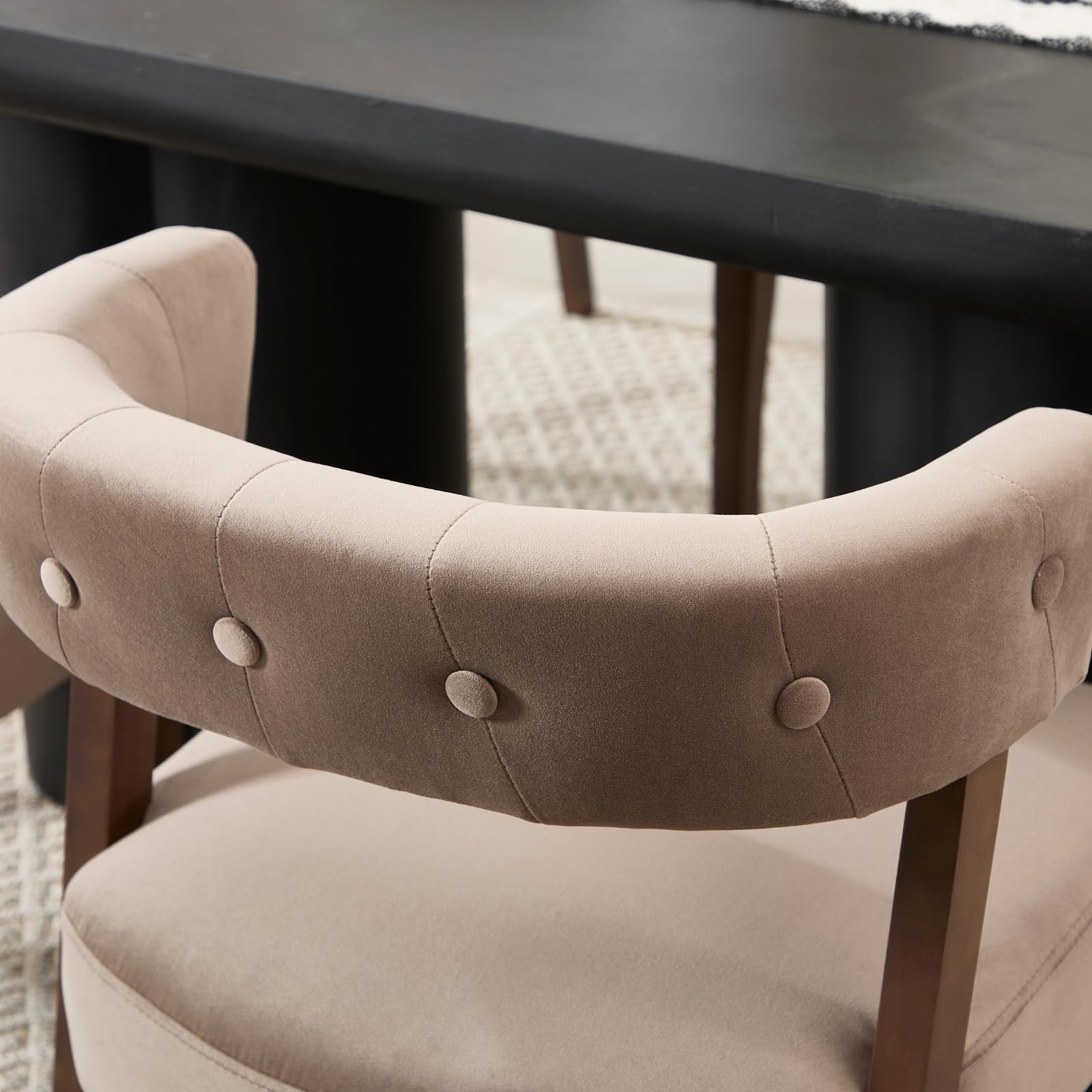 ZH4YOU Armless Curved Back Dining Chairs Set of 2 - 10041DC