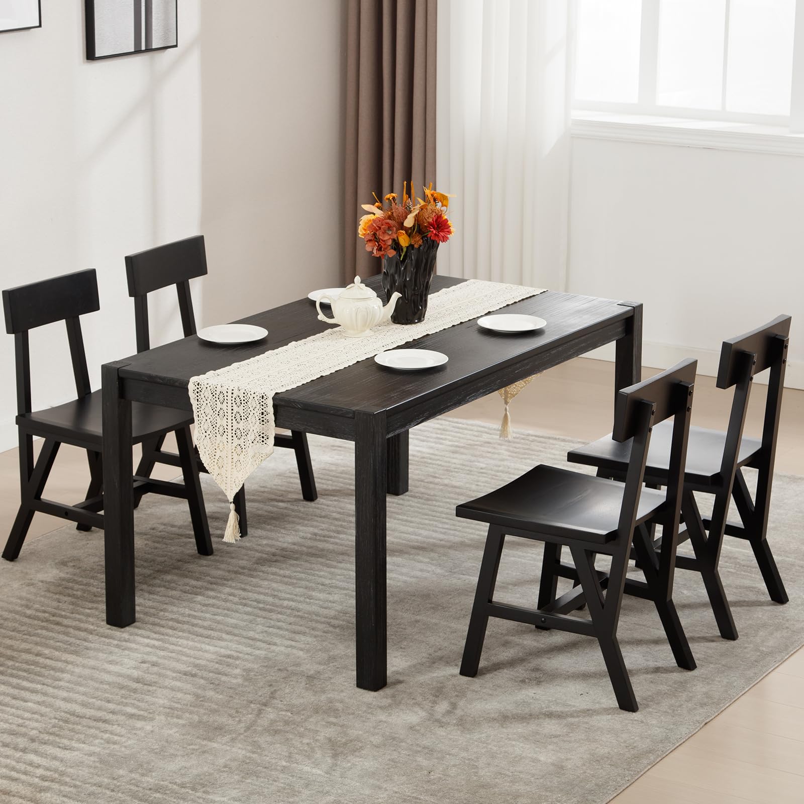 Kmax Oak Wood Dining Chairs Set of 4 - X016DC