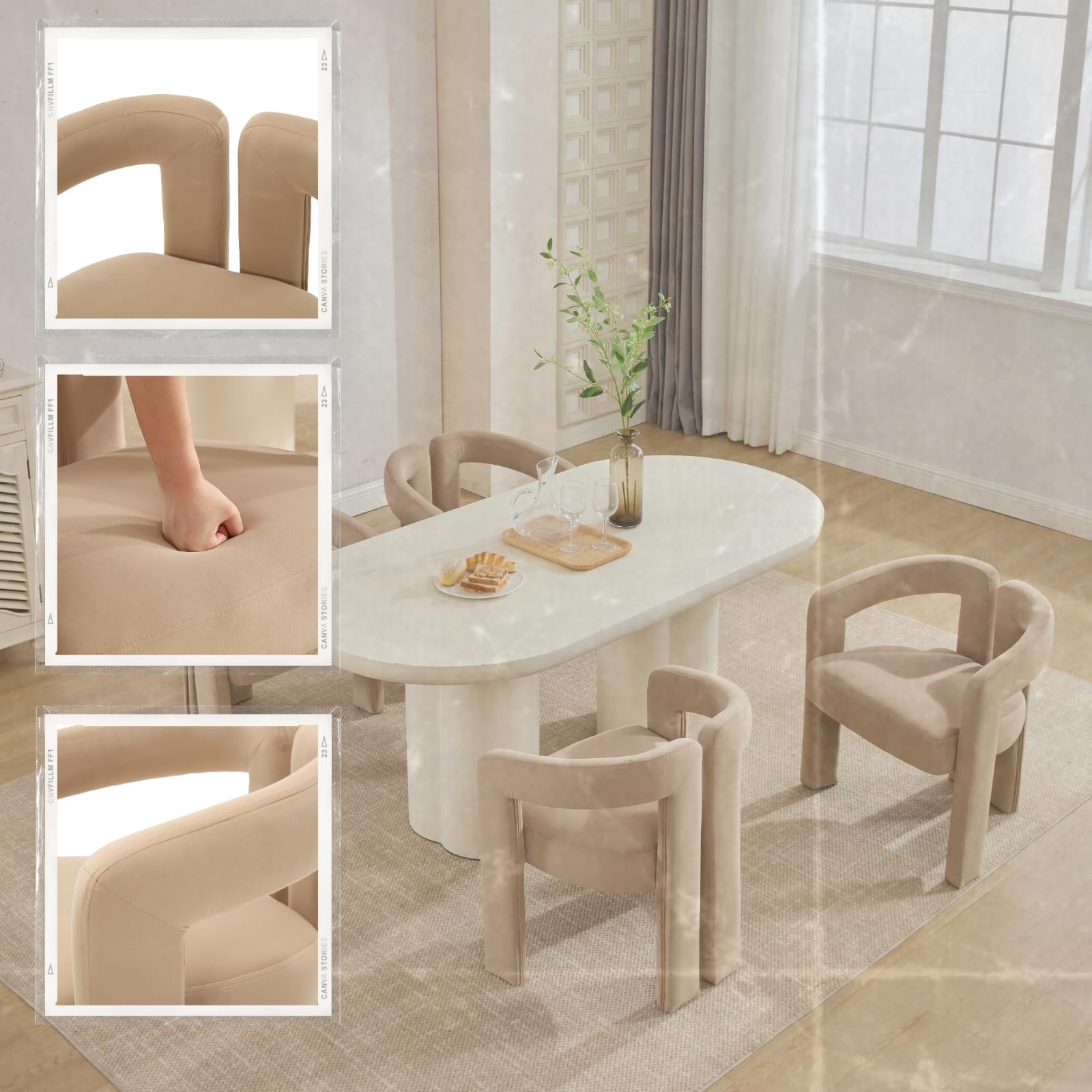 ROCITY Modern Barrel Dining Chair 1 PCS - 10068DC