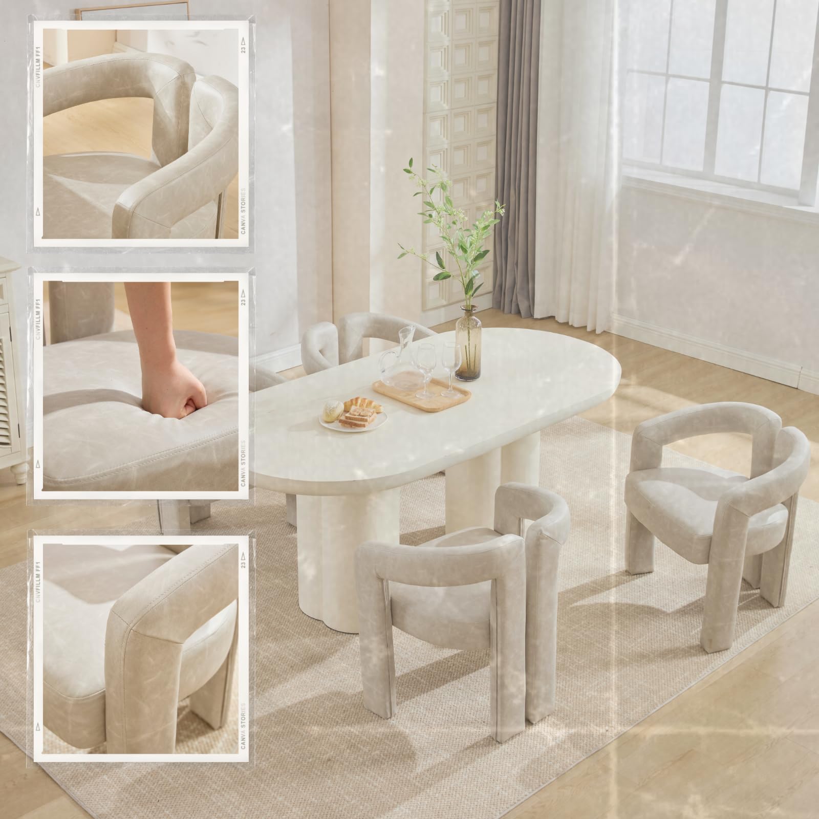 ROCITY Modern Barrel Dining Chair 1 PCS - 10068DC