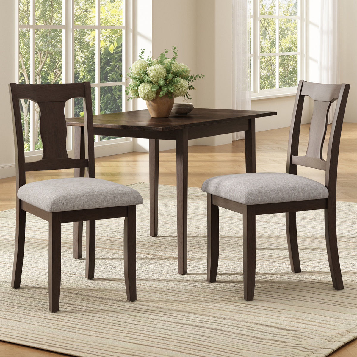 Mid-Century Queen Anne Back Chairs Dining Chairs Set of 2