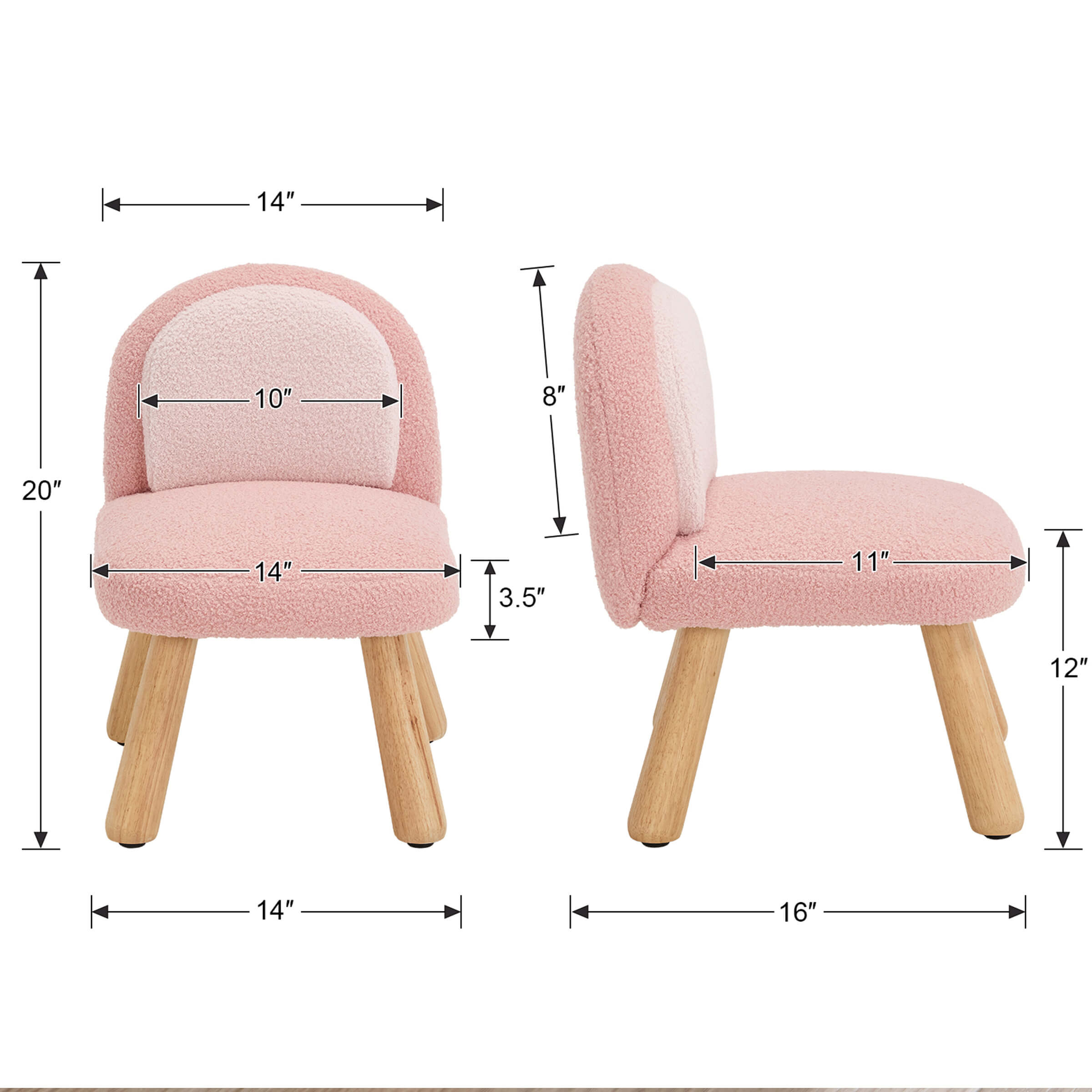 KMAX Soft Round Shape Sherpa Kids Chair - 4016KC