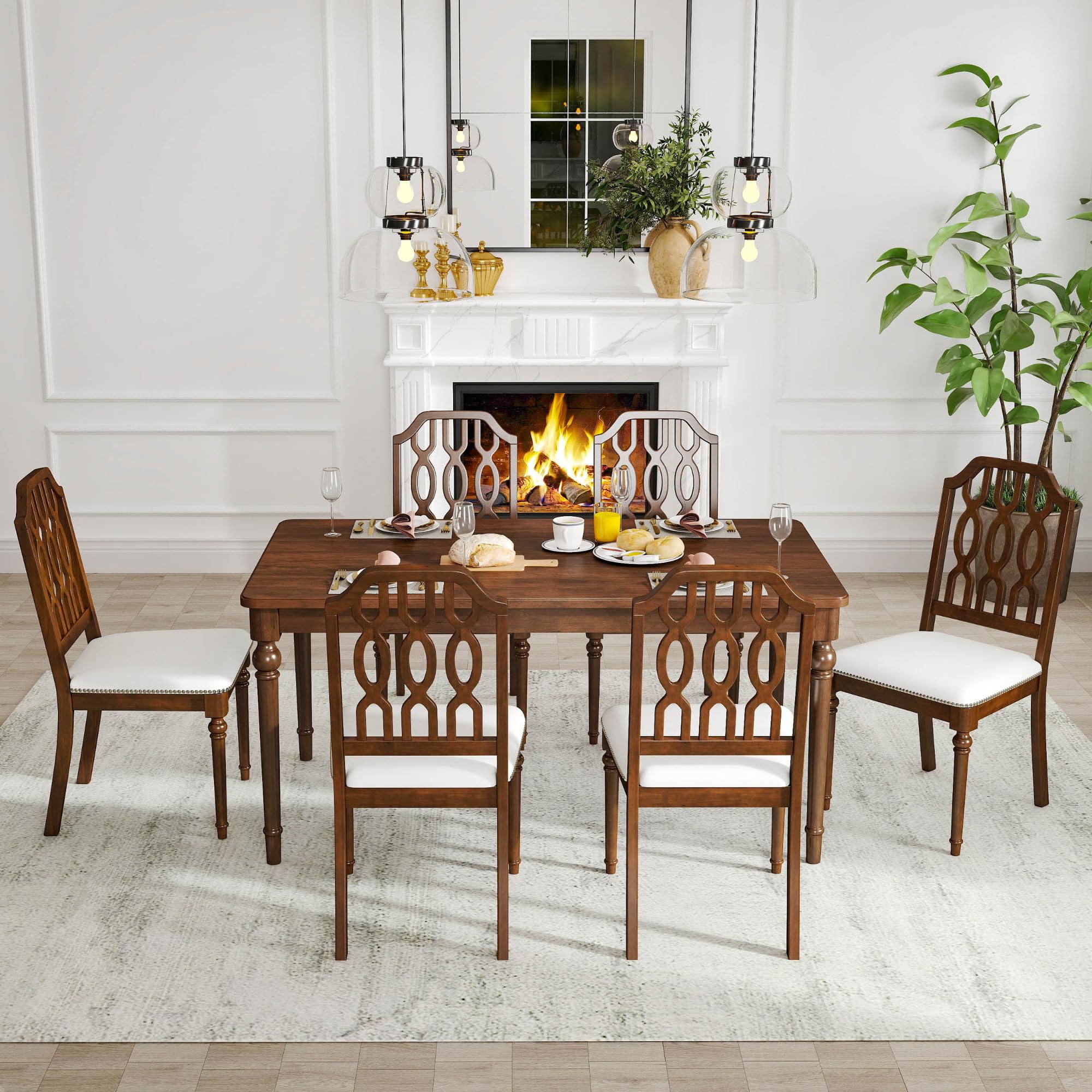 Kmax Farmhouse Rectangle Dining Chairs Set of 2 - 8171