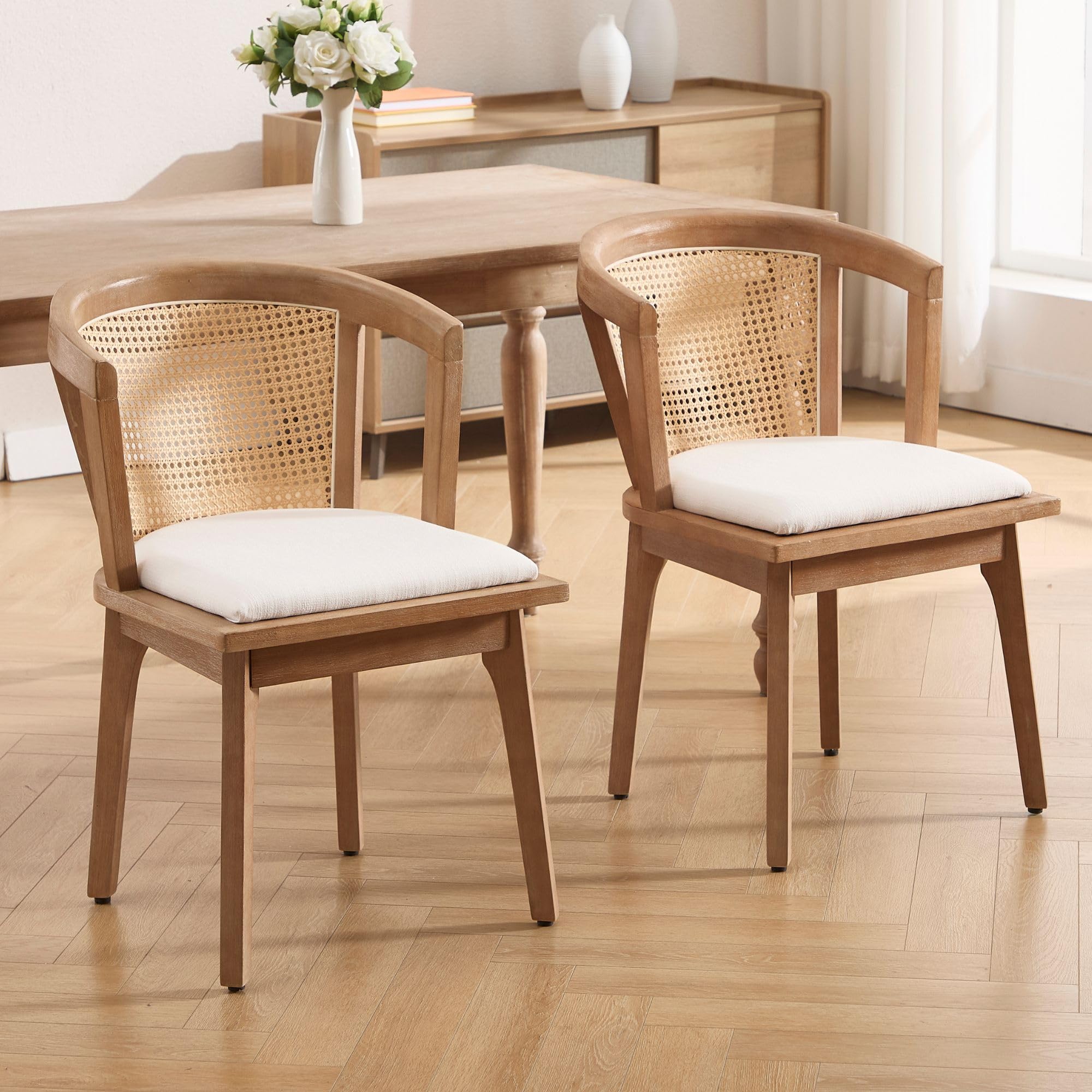 Janoray Dining Chairs with Cane Woven Back Set of 2 - 10085DC