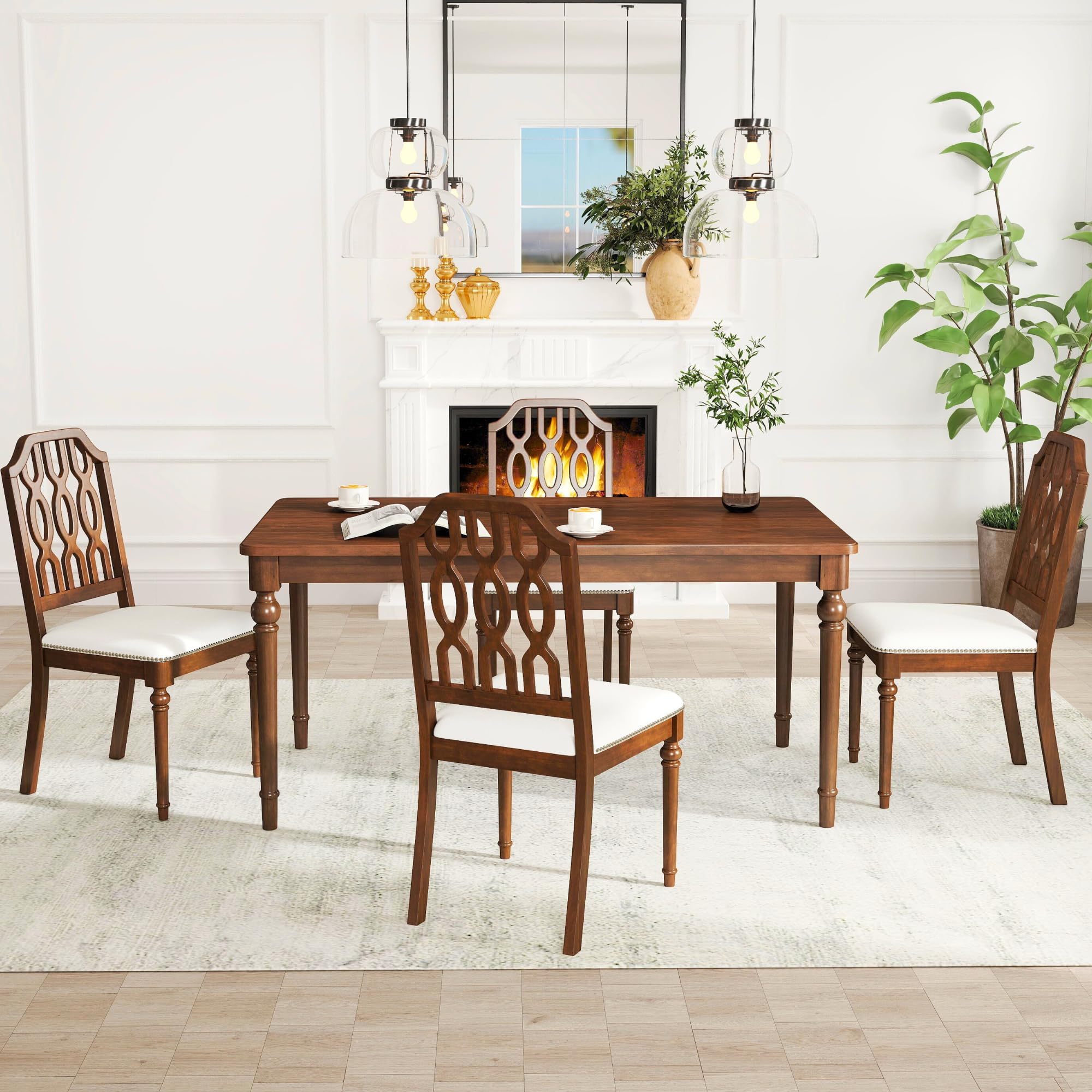 Kmax Farmhouse Rectangle Dining Chairs Set of 2 - 8171