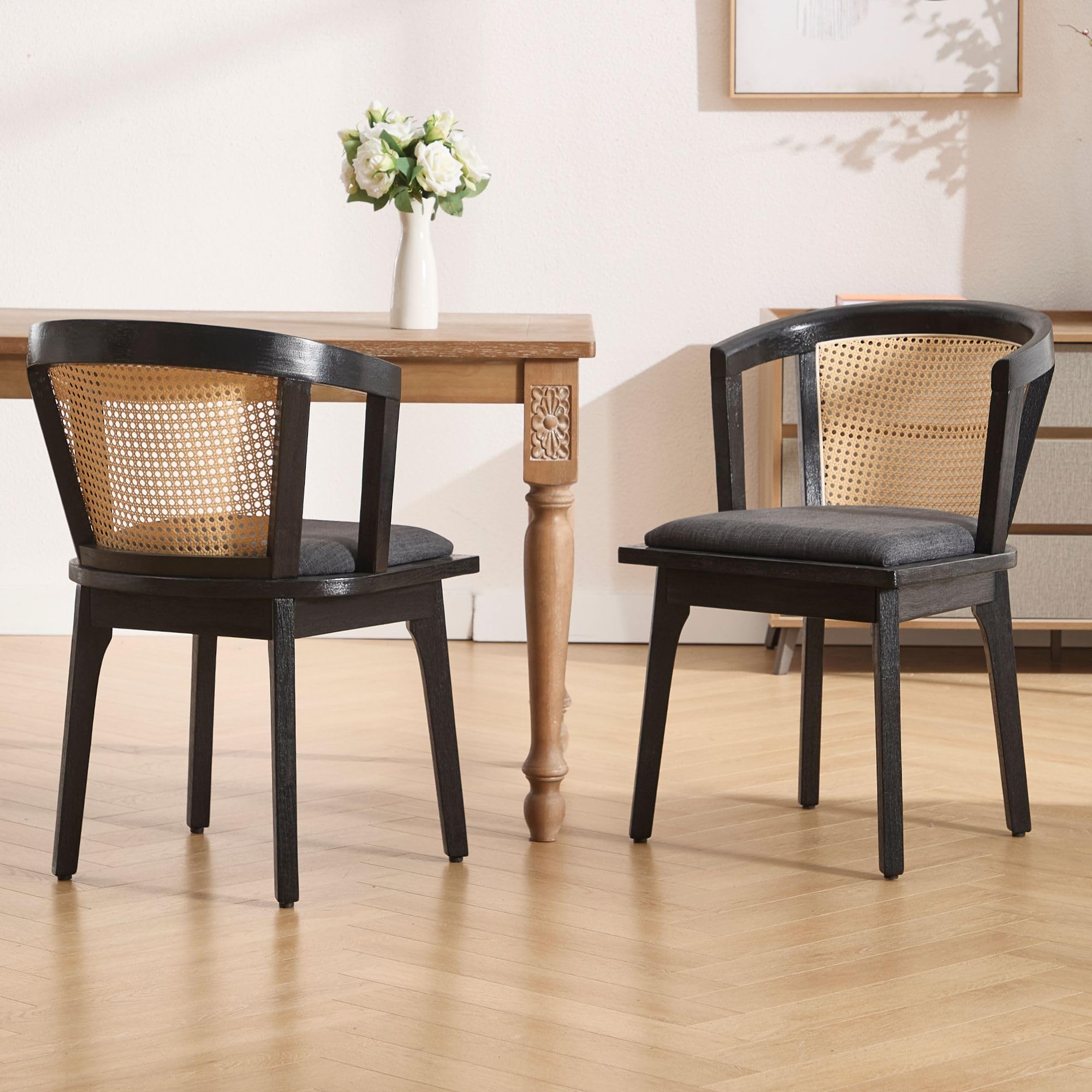 Janoray Dining Chairs with Cane Woven Back Set of 2 - 10085DC
