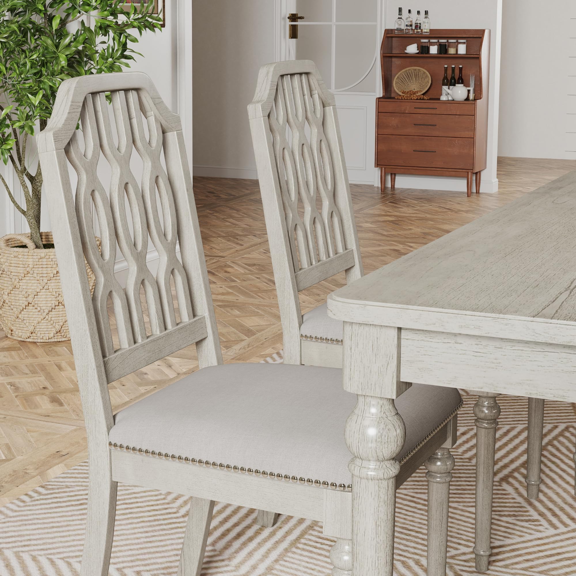 Kmax Farmhouse Rectangle Dining Chairs Set of 2 - 8171