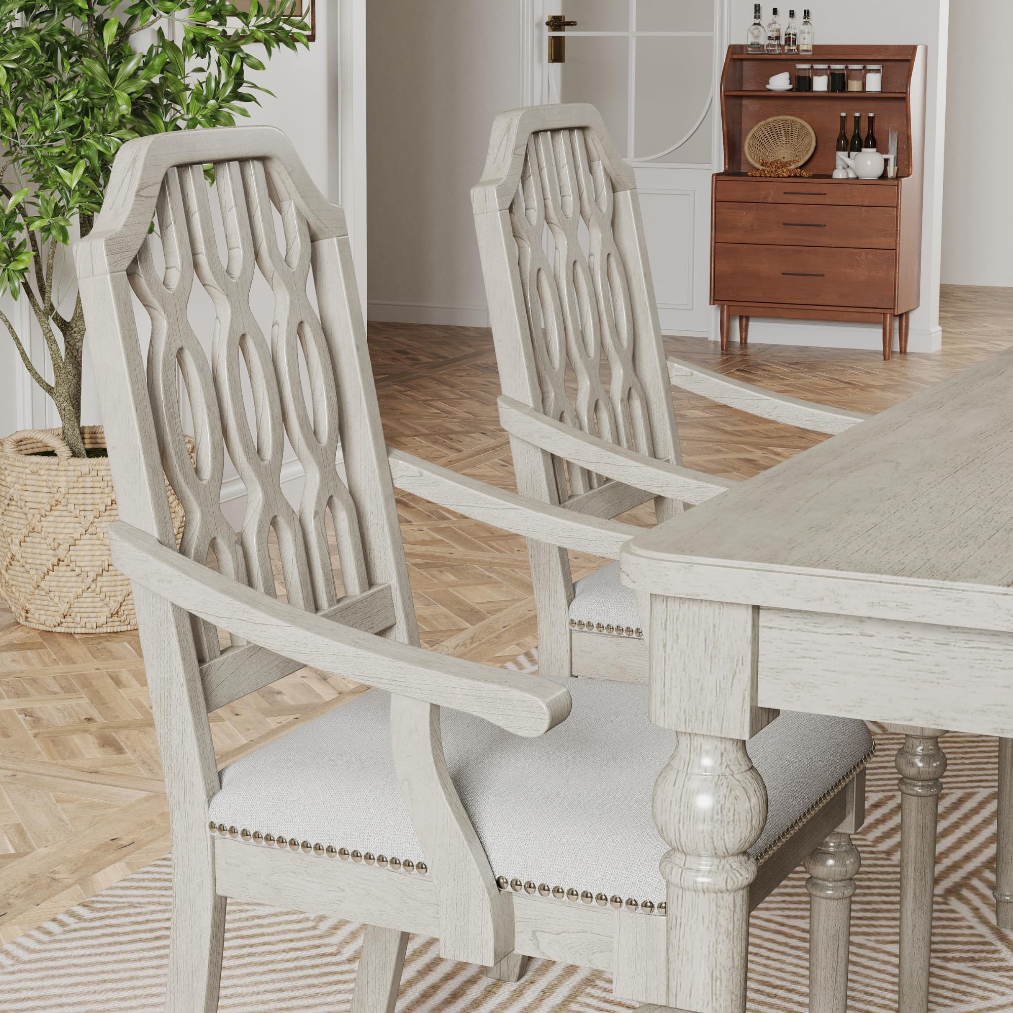 Kmax Farmhouse Rectangle Dining Chairs Set of 2 - 8171