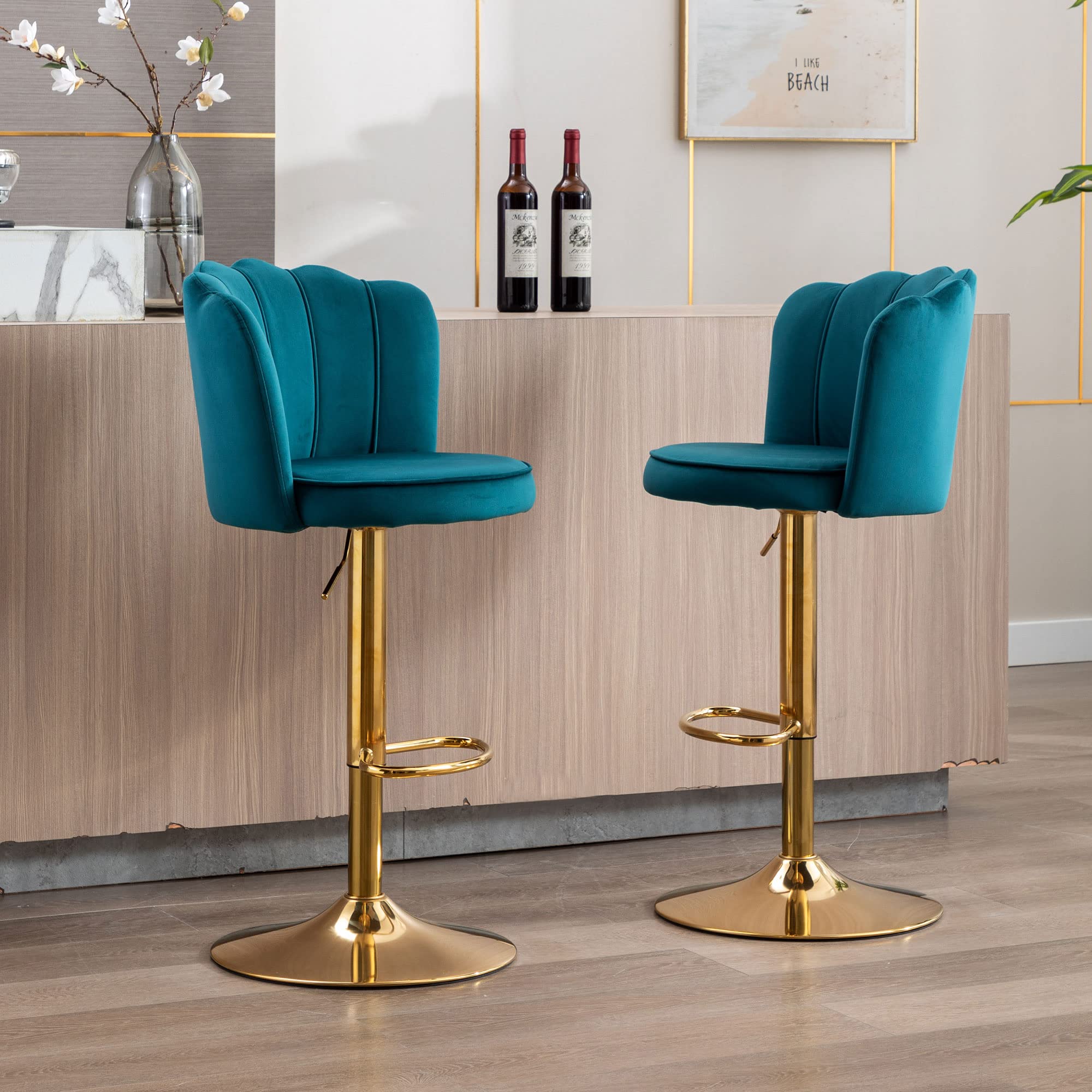 CHICAURA Adjustable Swivel Bar Stools Set of 2 - 2205AB