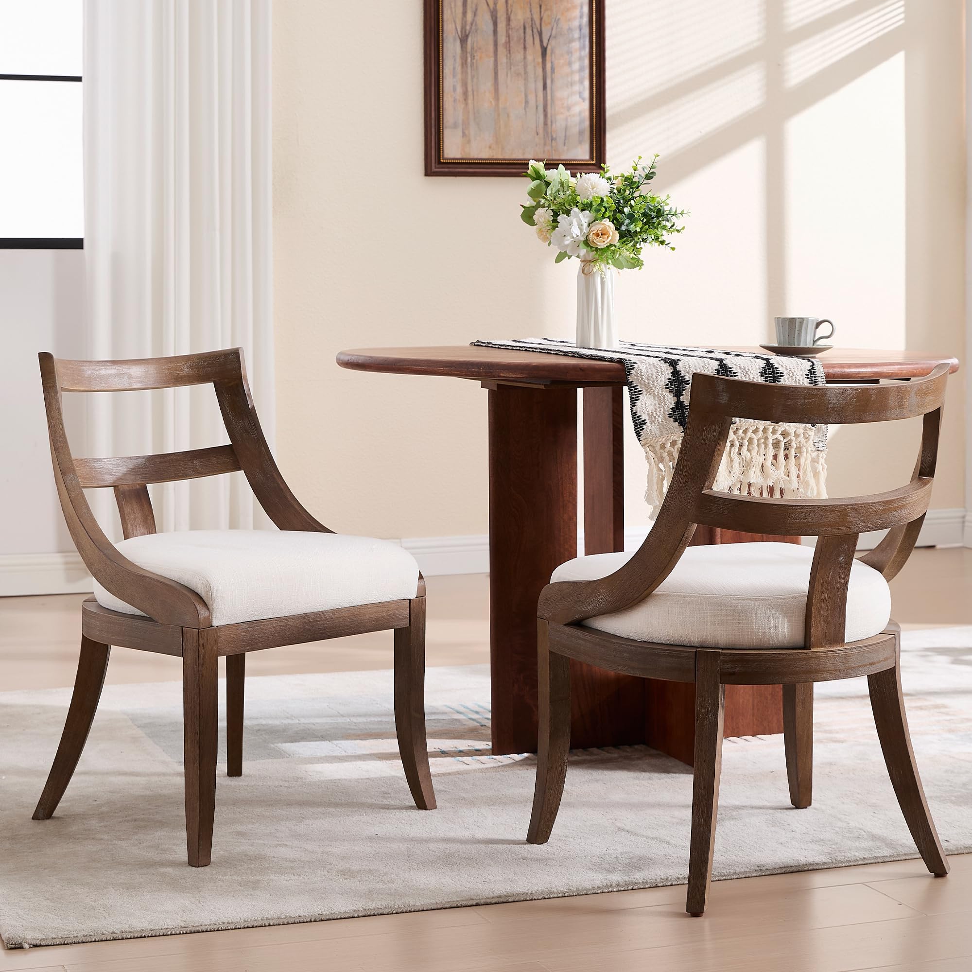 Kmax Mid-century Farmhouse Dining Chairs Set of 2 - X022DC