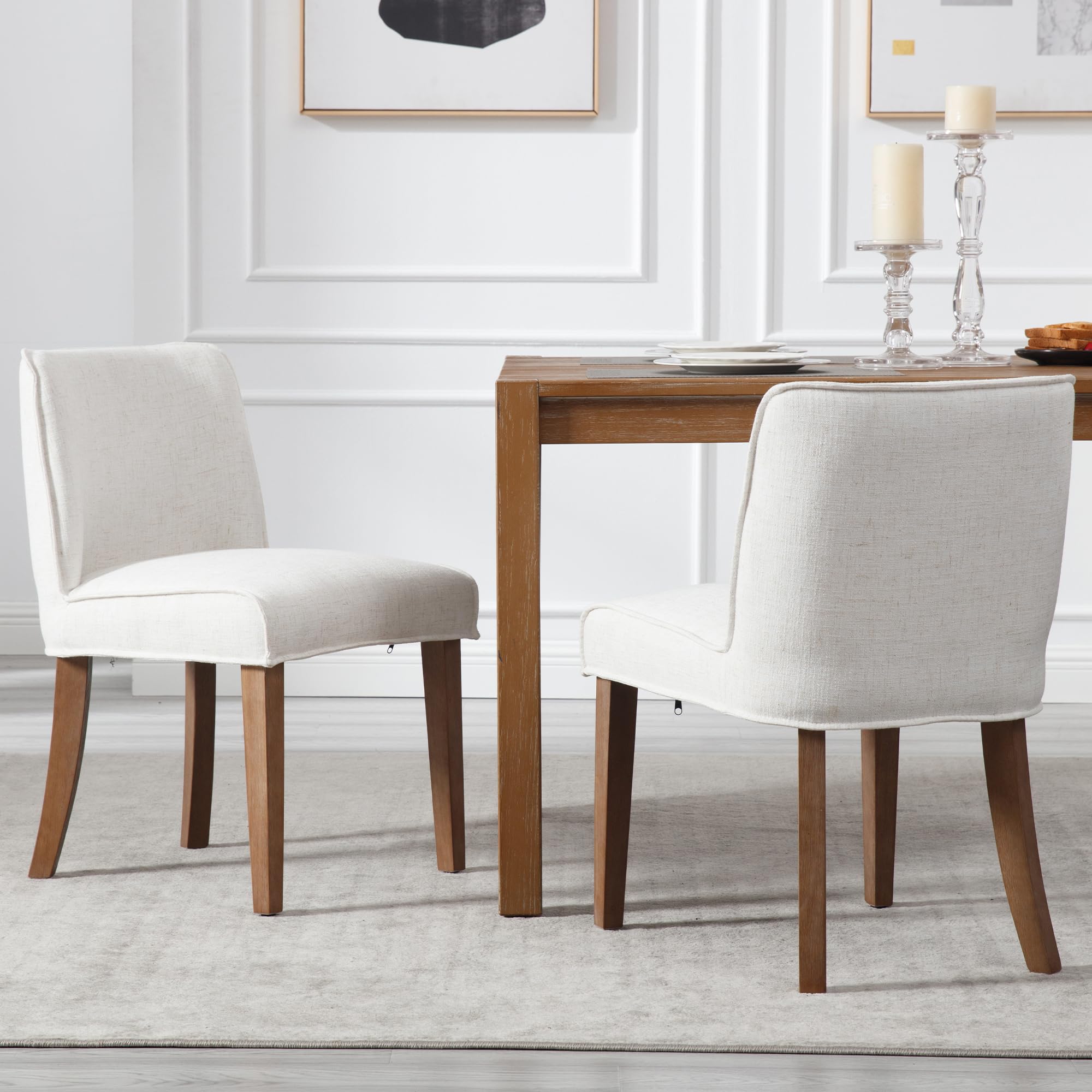 Janoray Farmhouse Fabric Dining Chairs Set of 2 - 2223DC