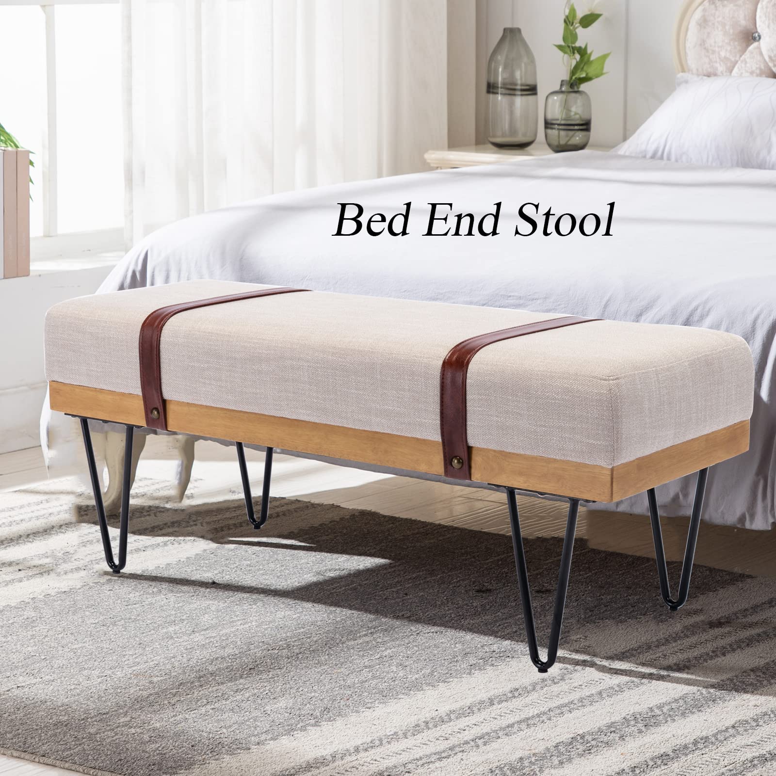 EALSON Industrial Modern Rectangle Ottoman Bench - 2304BH