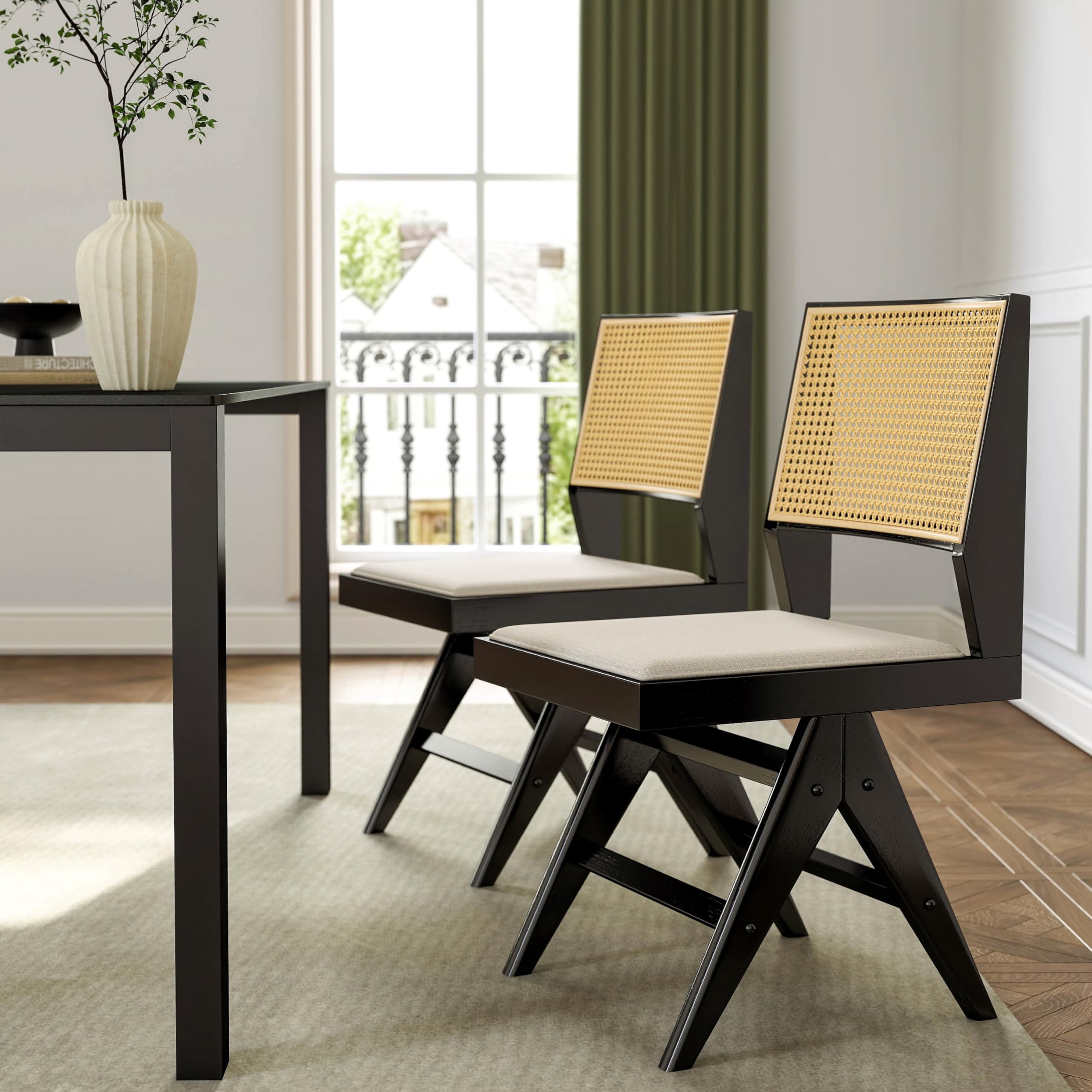 Janoray Farmhouse Wood Dining Chairs Set of 2 - X0009DC