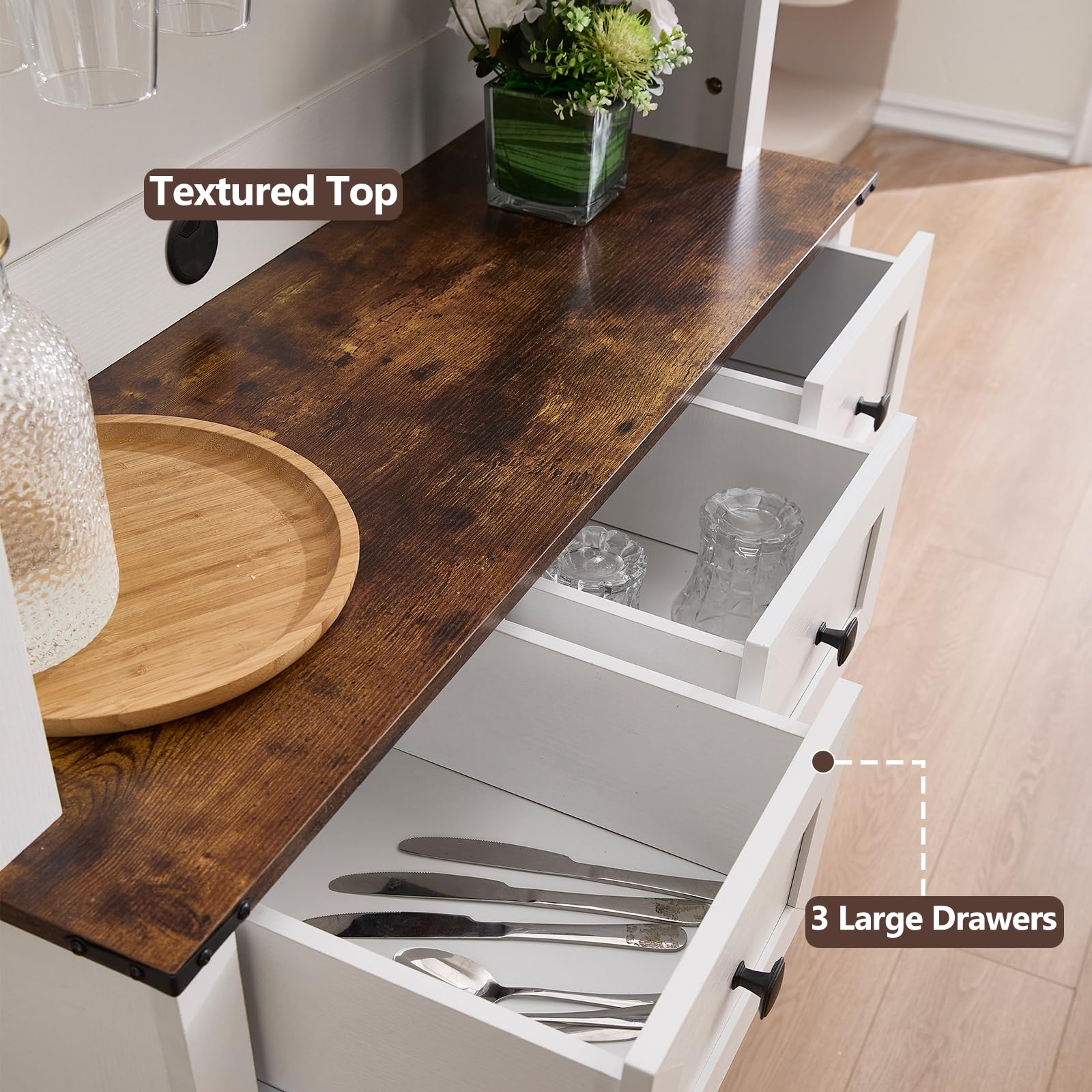 Kmax Farmhouse Coffee Bar Wine Cabinet - X158CB