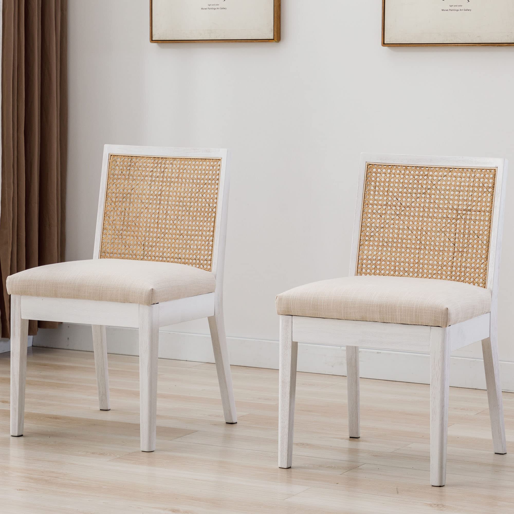 CIMOTA Square Rattan Back Dining Chairs Set of 2 - 1932DC