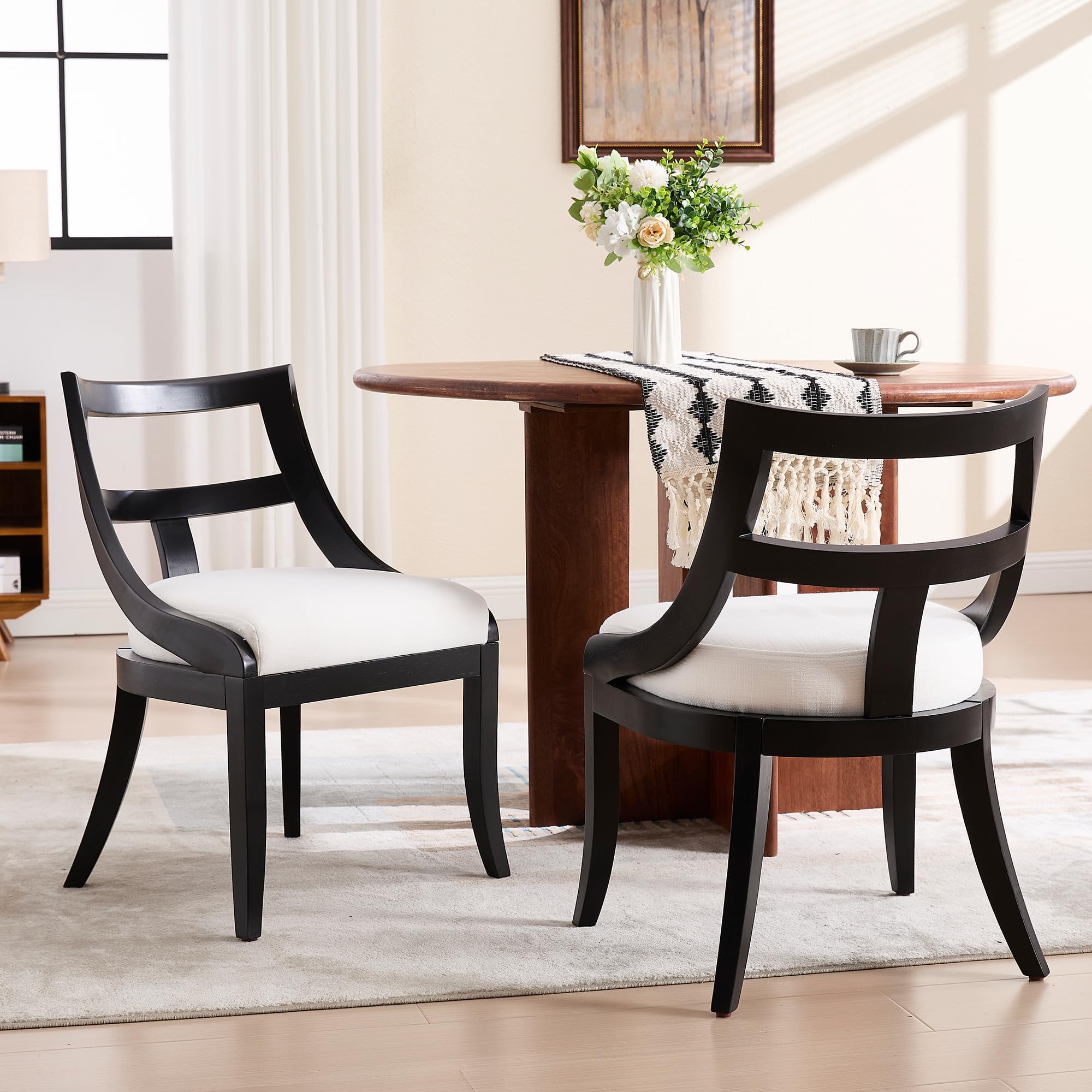 Kmax Mid-century Farmhouse Dining Chairs Set of 2 - X022DC