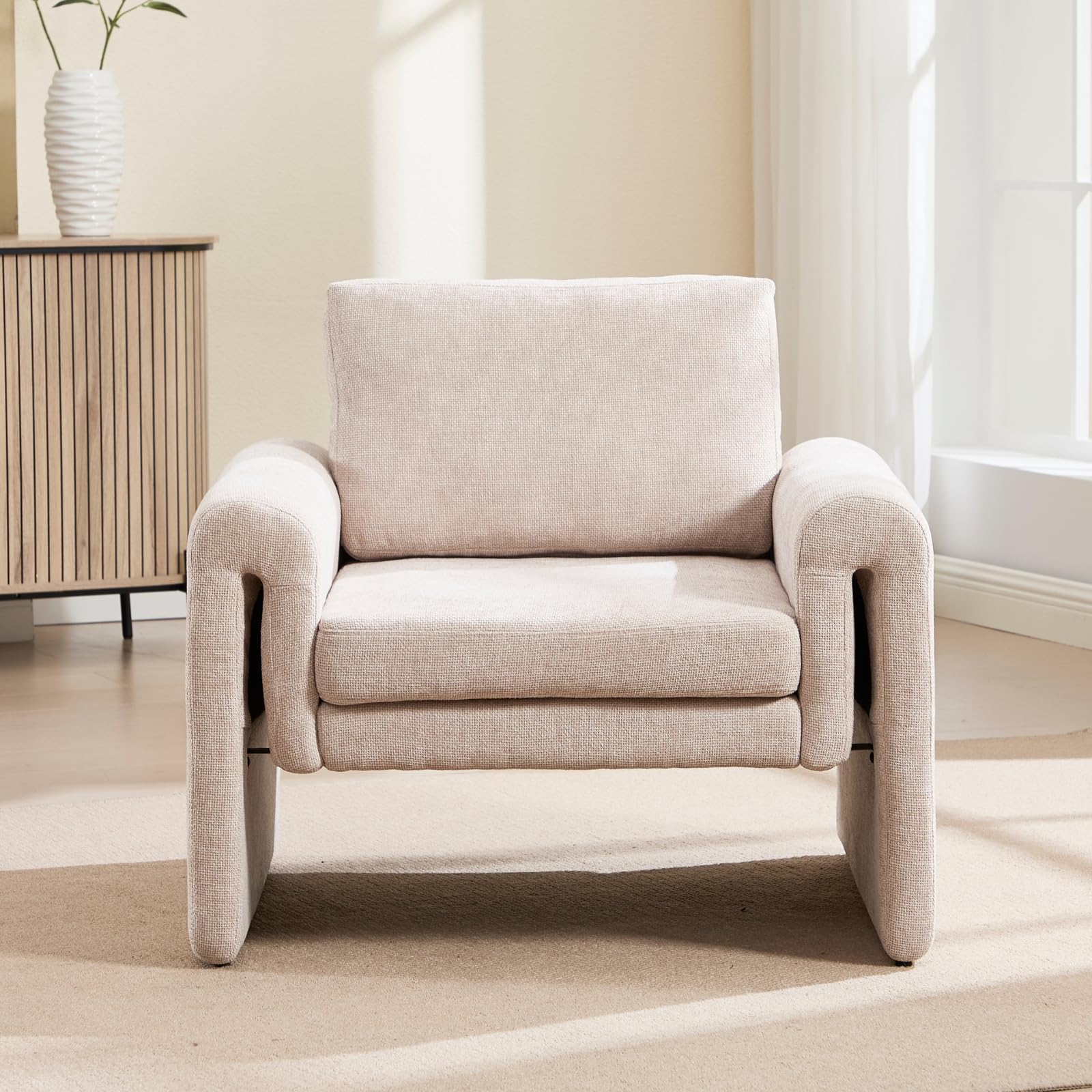 ROCITY Modern Chenille Upholstered Accent Armchair 1 PCS - 7103AC
