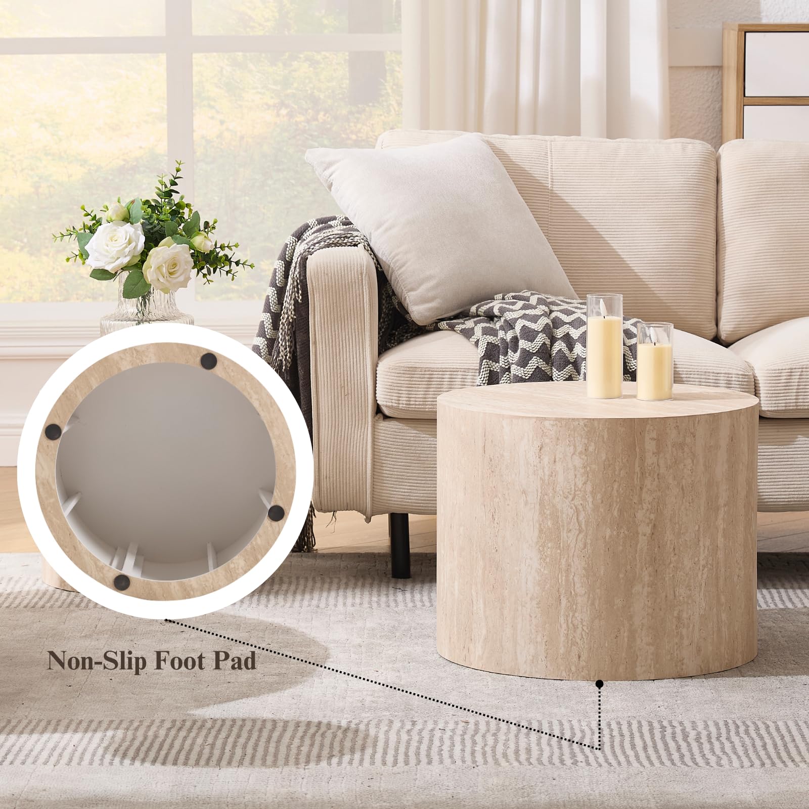 CIMOTA Round Wood Nesting Coffee Table Set of 2 - 24060CT