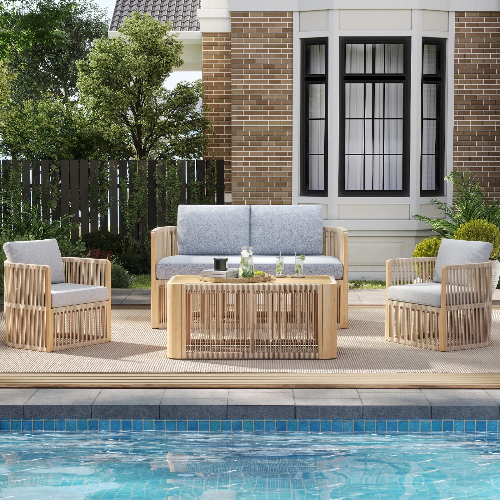 Janoray Woven Rope Outdoor Armchair Set of 2 - 1621AC