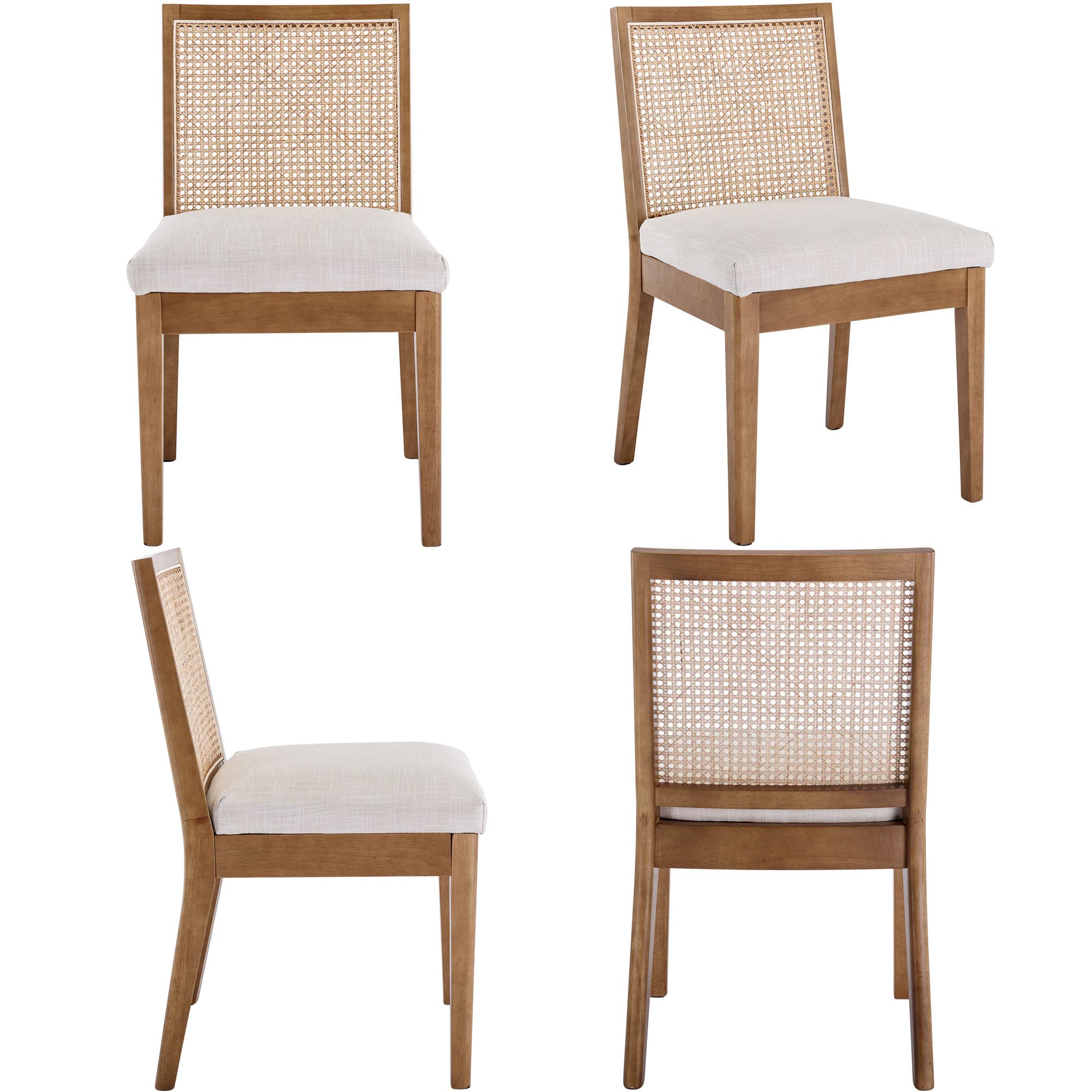 CIMOTA Square Rattan Back Dining Chairs Set of 2 - 1932DC