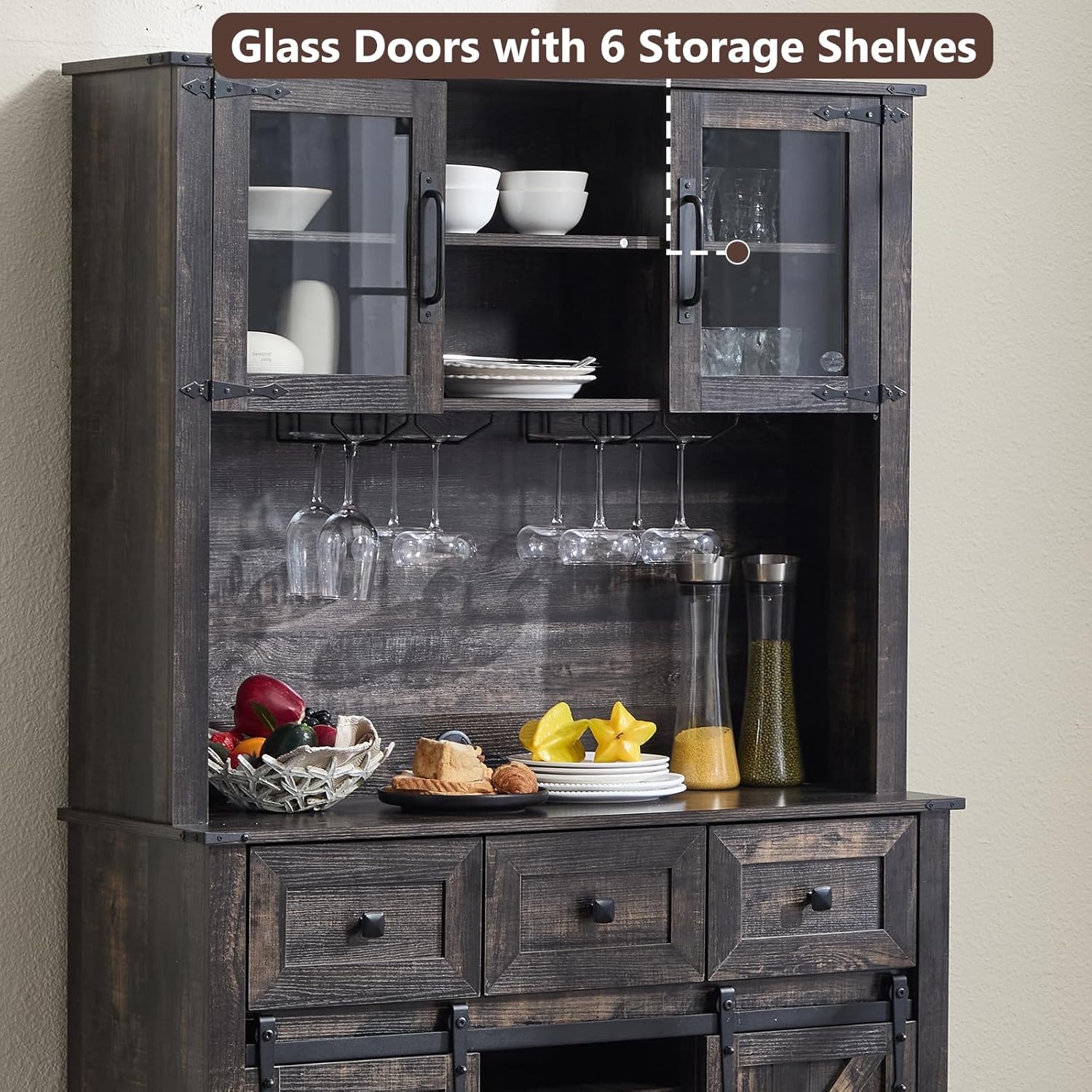 Kmax Farmhouse Coffee Bar Wine Cabinet - X158CB