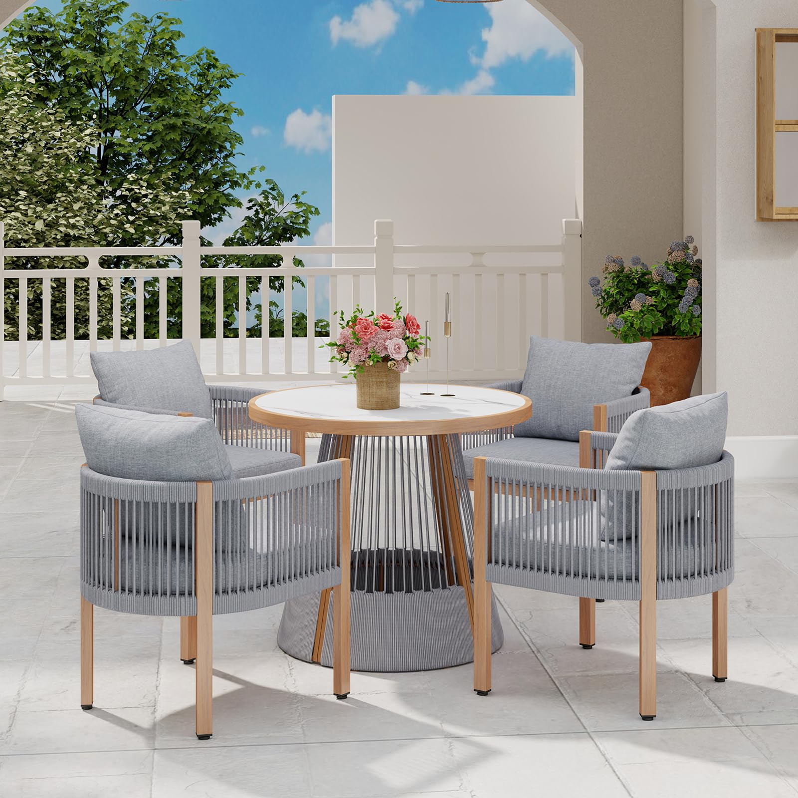 Outdoor Rope Patio Chairs Set of 2 - 25004DC