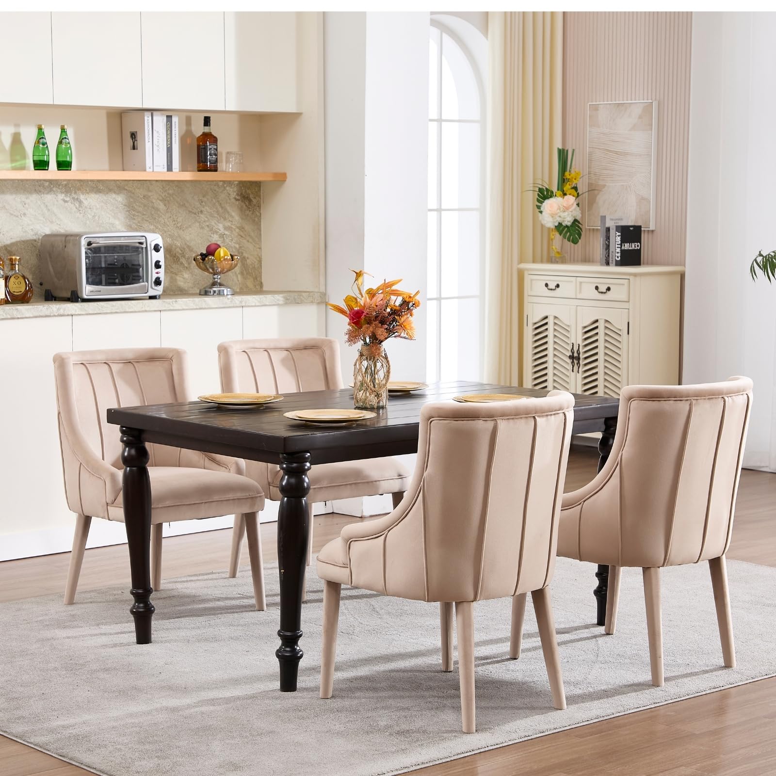 ZH4YOU Tufted Velvet Dining Room Chairs Set of 2 - 10060DC