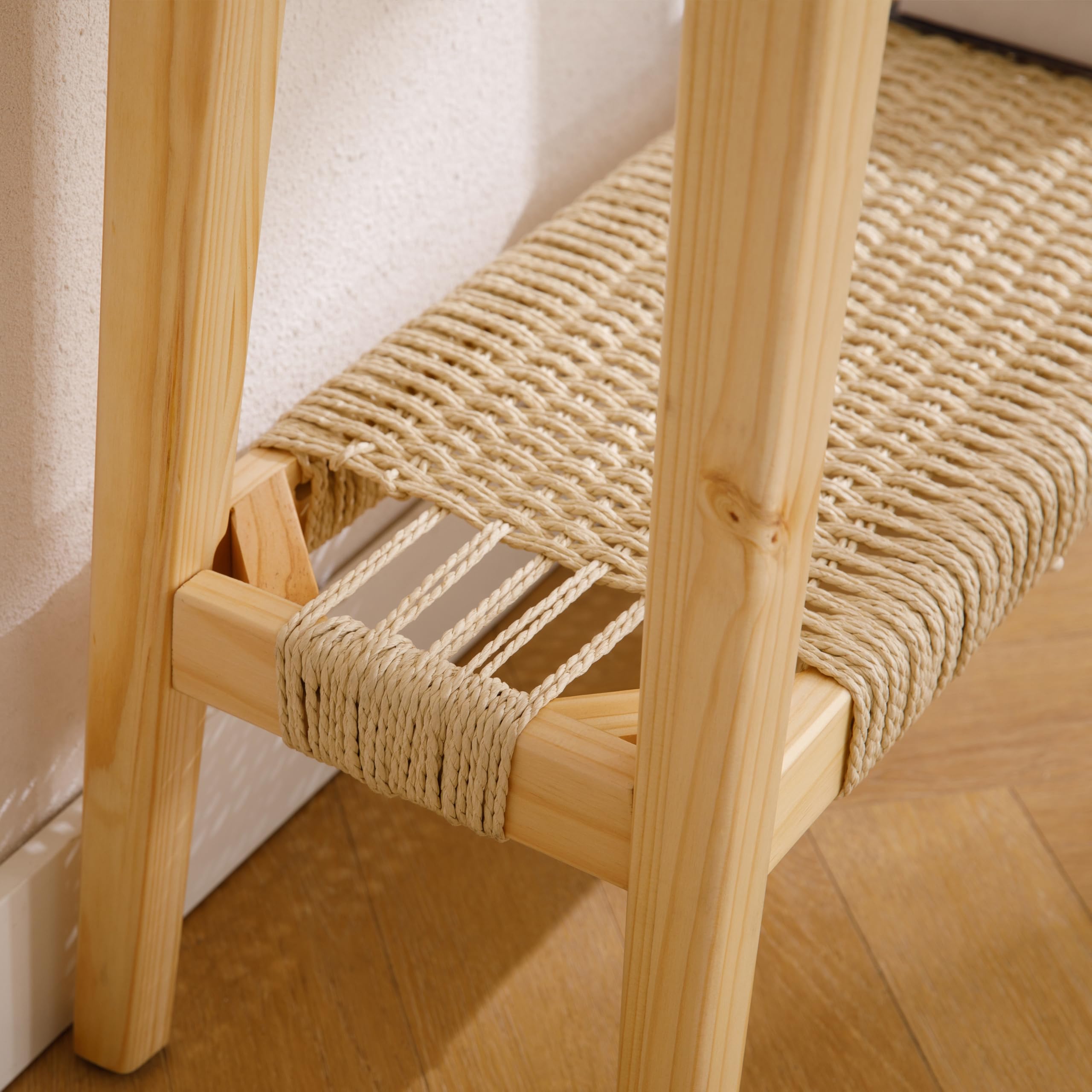 Kmax Natural Entryway Table with Rattan Storage Shelf - 22162ET