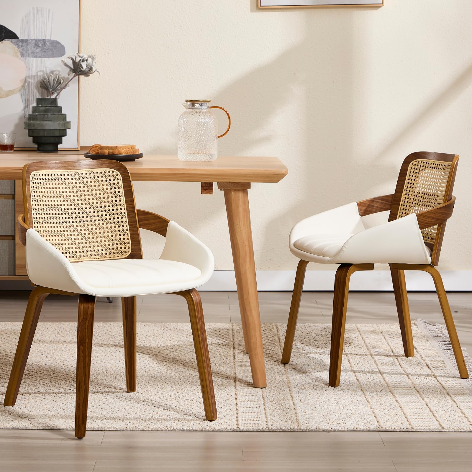 EALSON Rattan Cane Dining Chairs Set of 2 - 61343DC