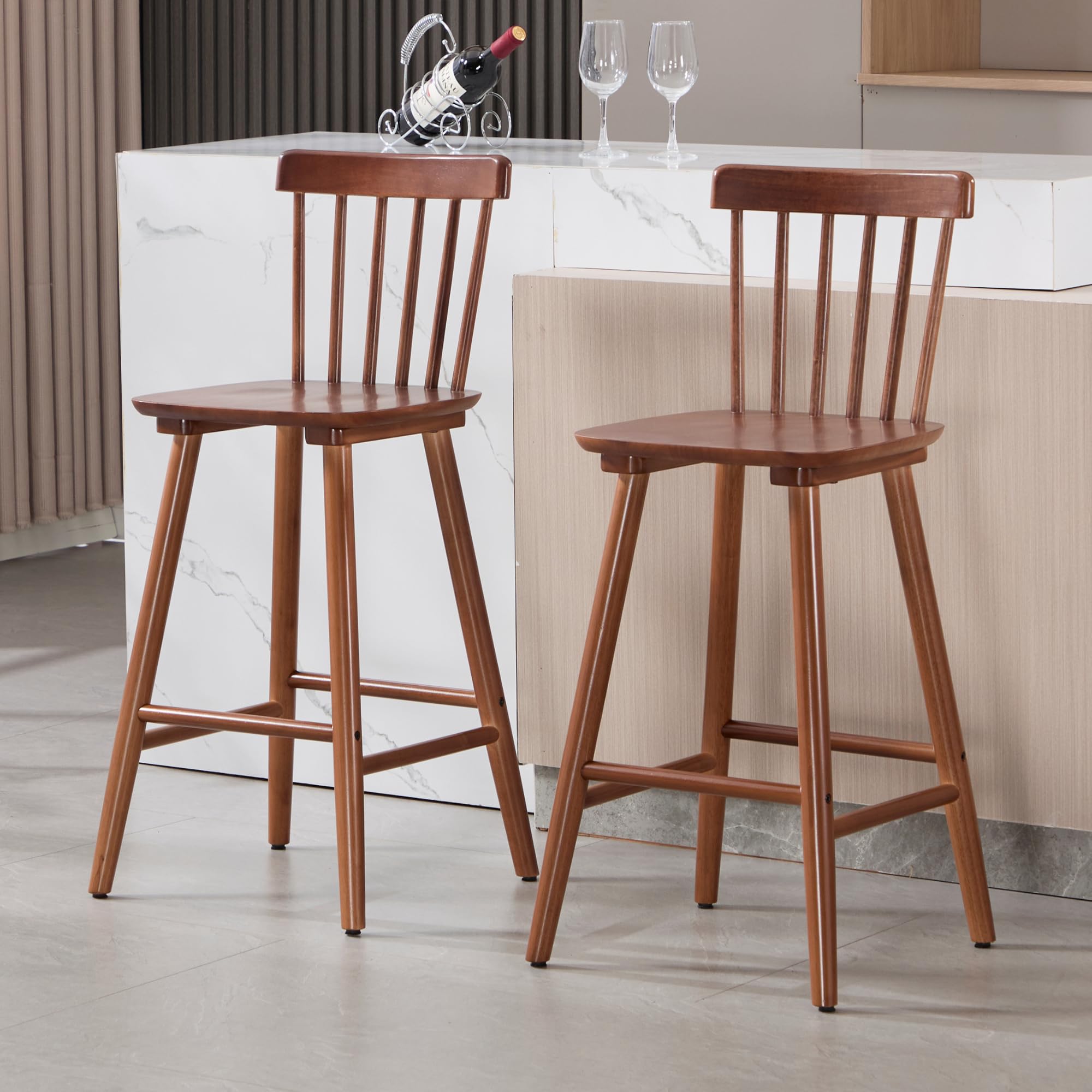 Janoray 26"H Wooden Counter Stools Set of 2 - X021CS