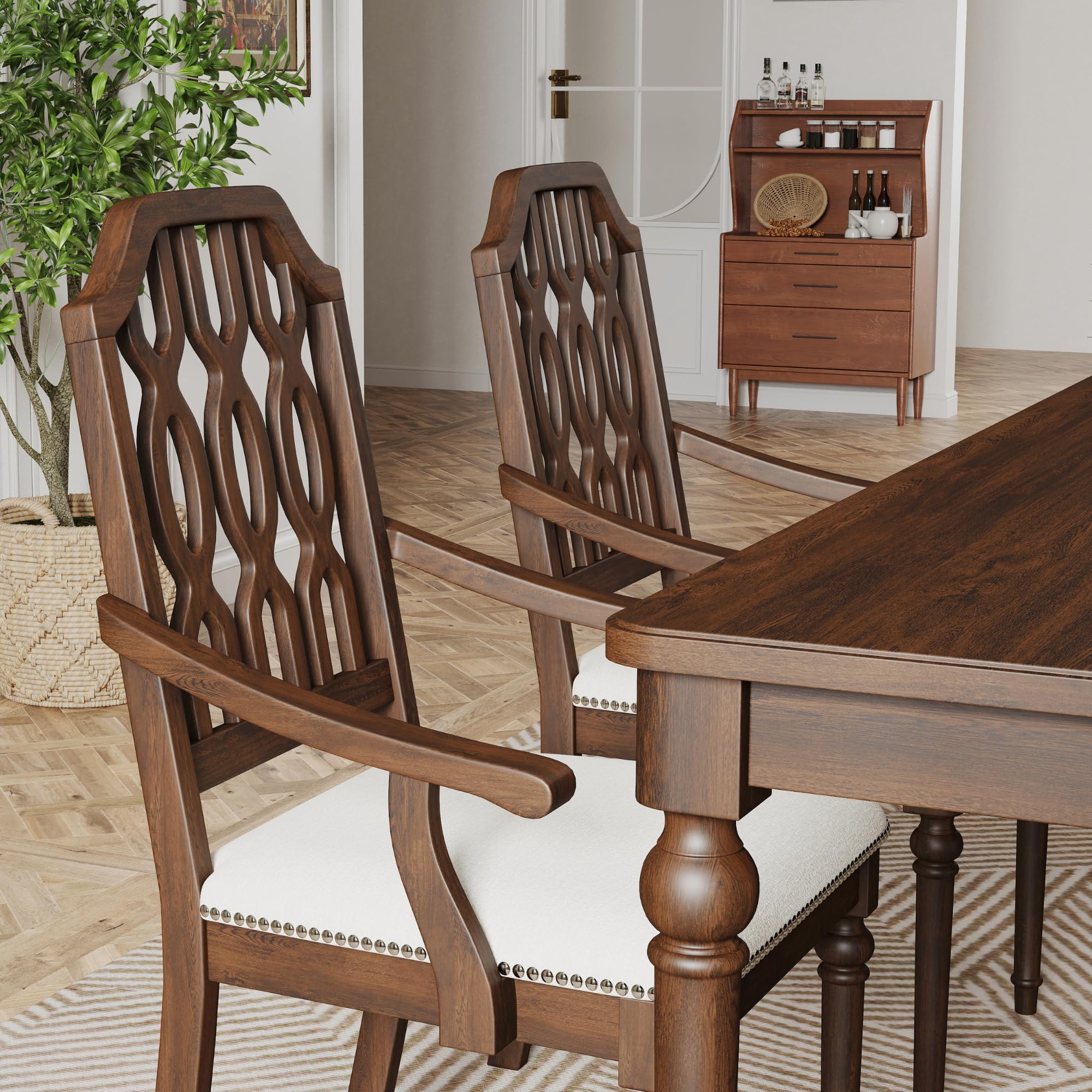 Kmax Farmhouse Rectangle Dining Chairs Set of 2 - 8171