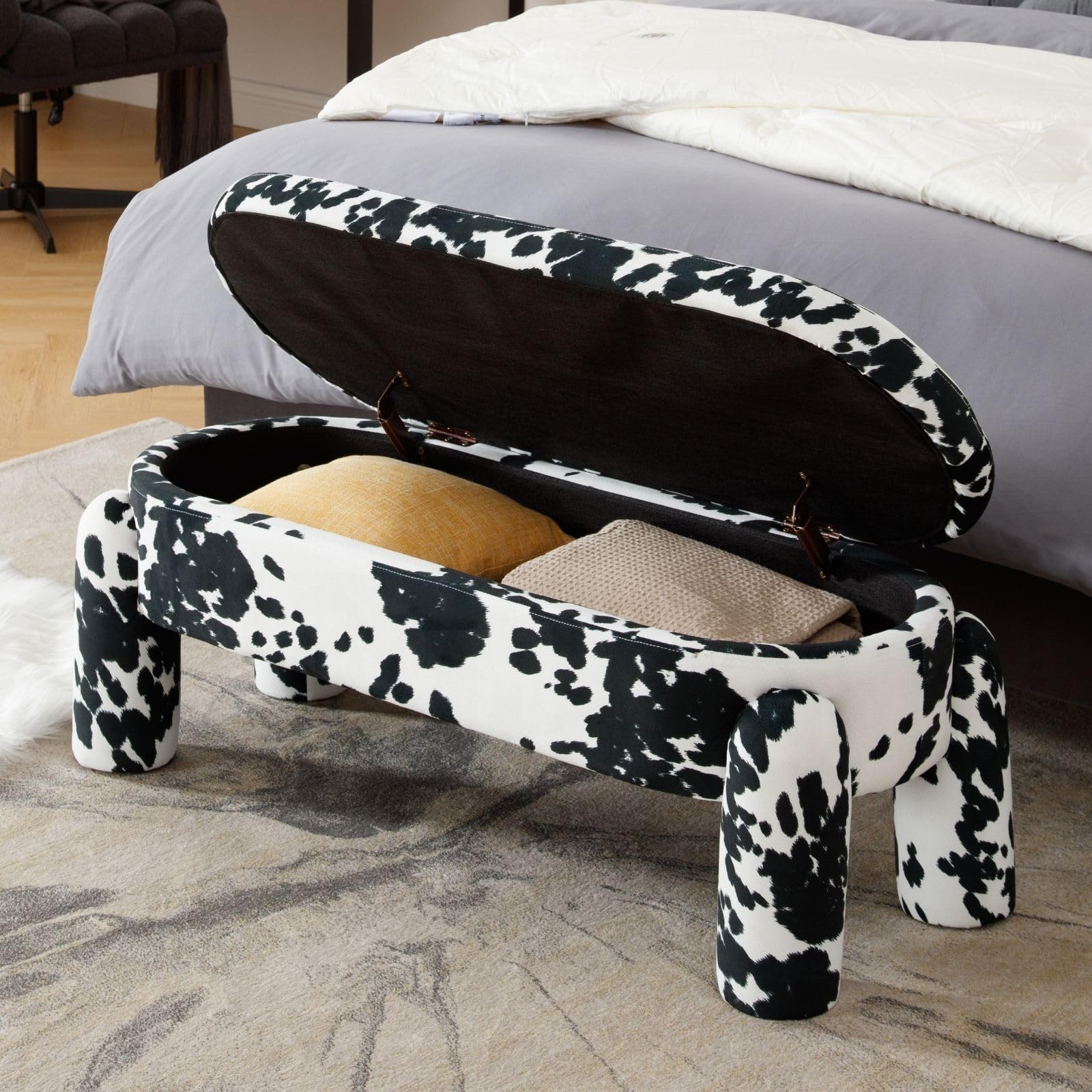 ROCITY Modern Upholstered Storage Bench - 2566BH