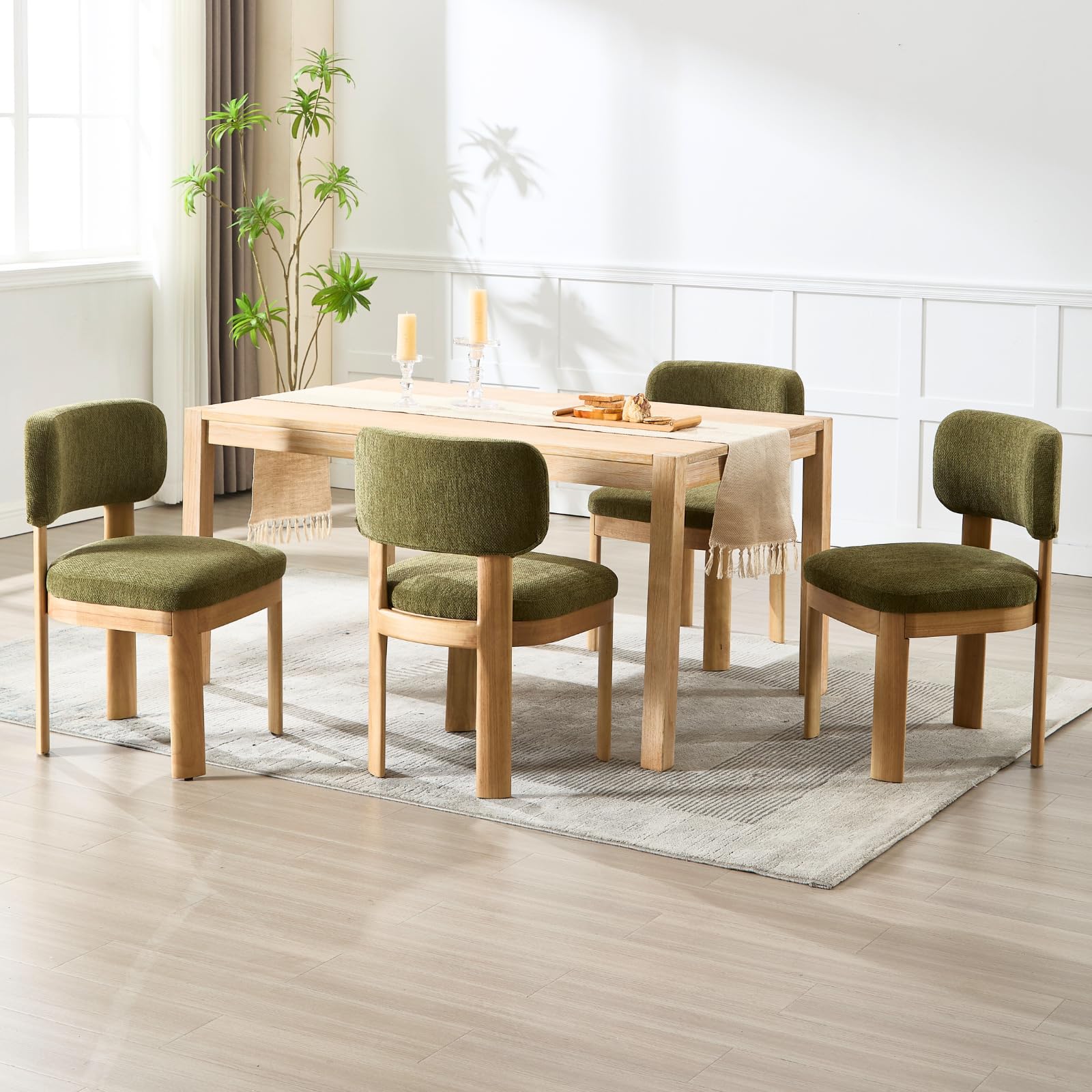 VESCASA Curved Backrest Dining Room Chairs Set of 2 - 10086DC