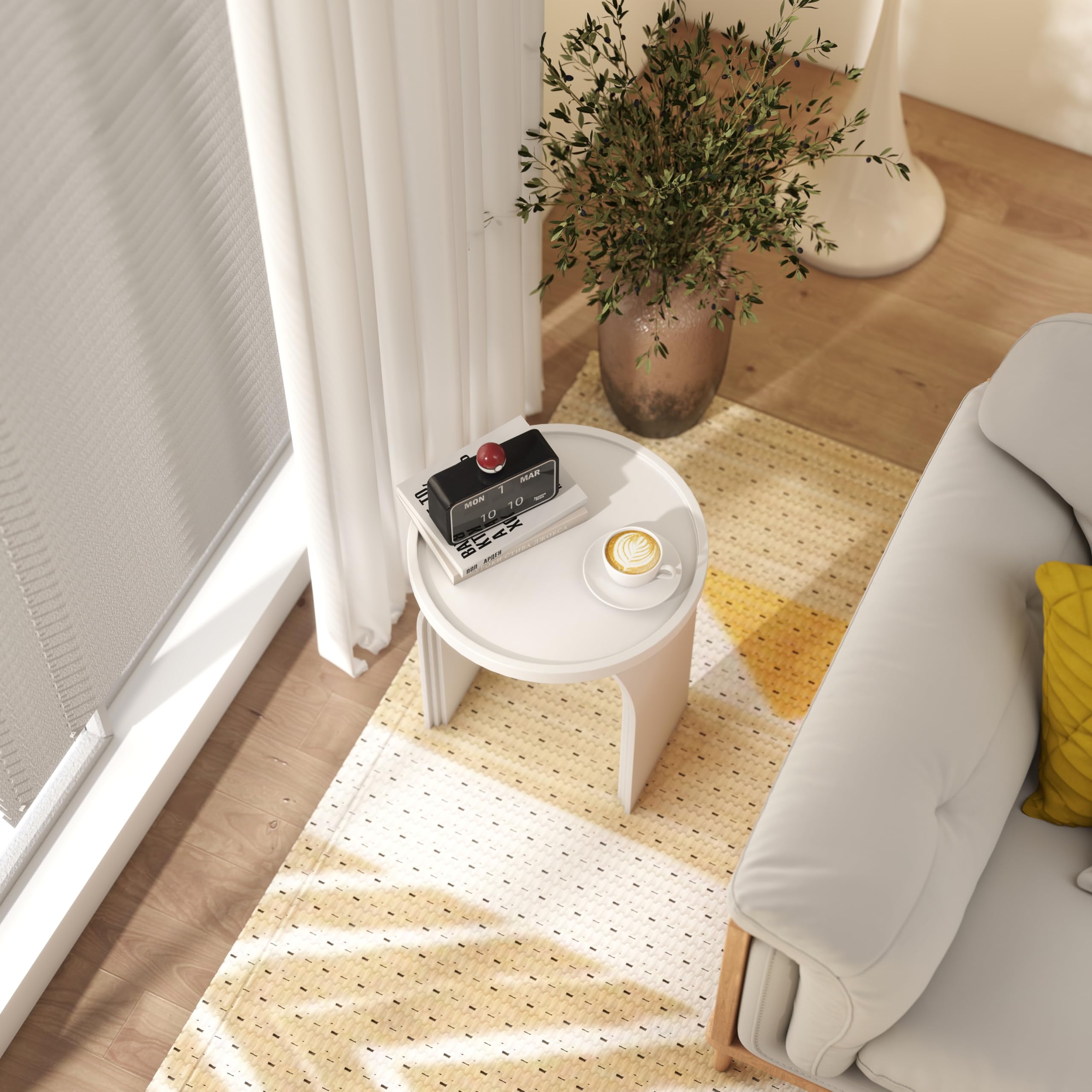 Kmax 17.7”W Modern Round Side Table - 00023ST