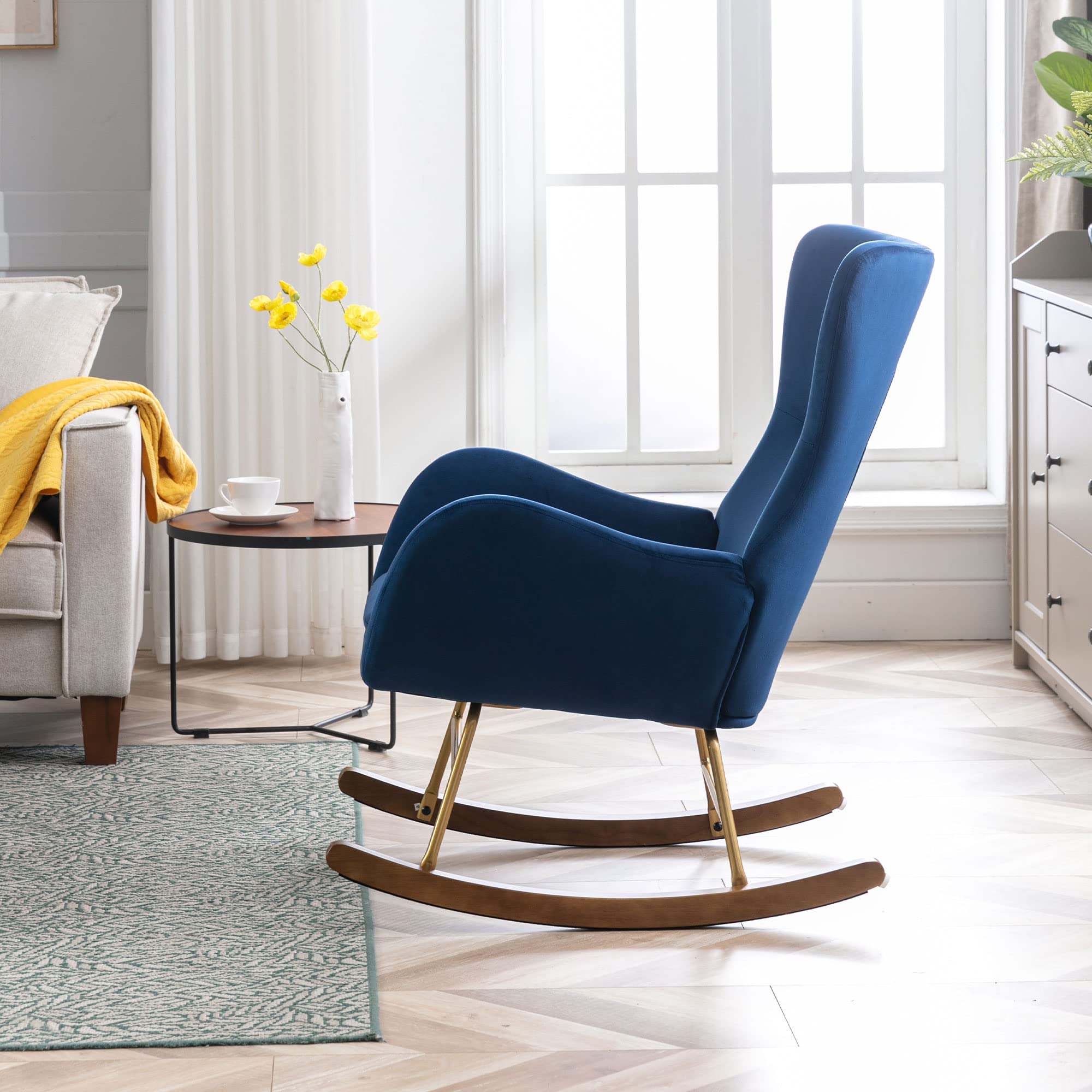 CHICAURA Velvet Rocking Accent Chair 1 PCS - 8290RC