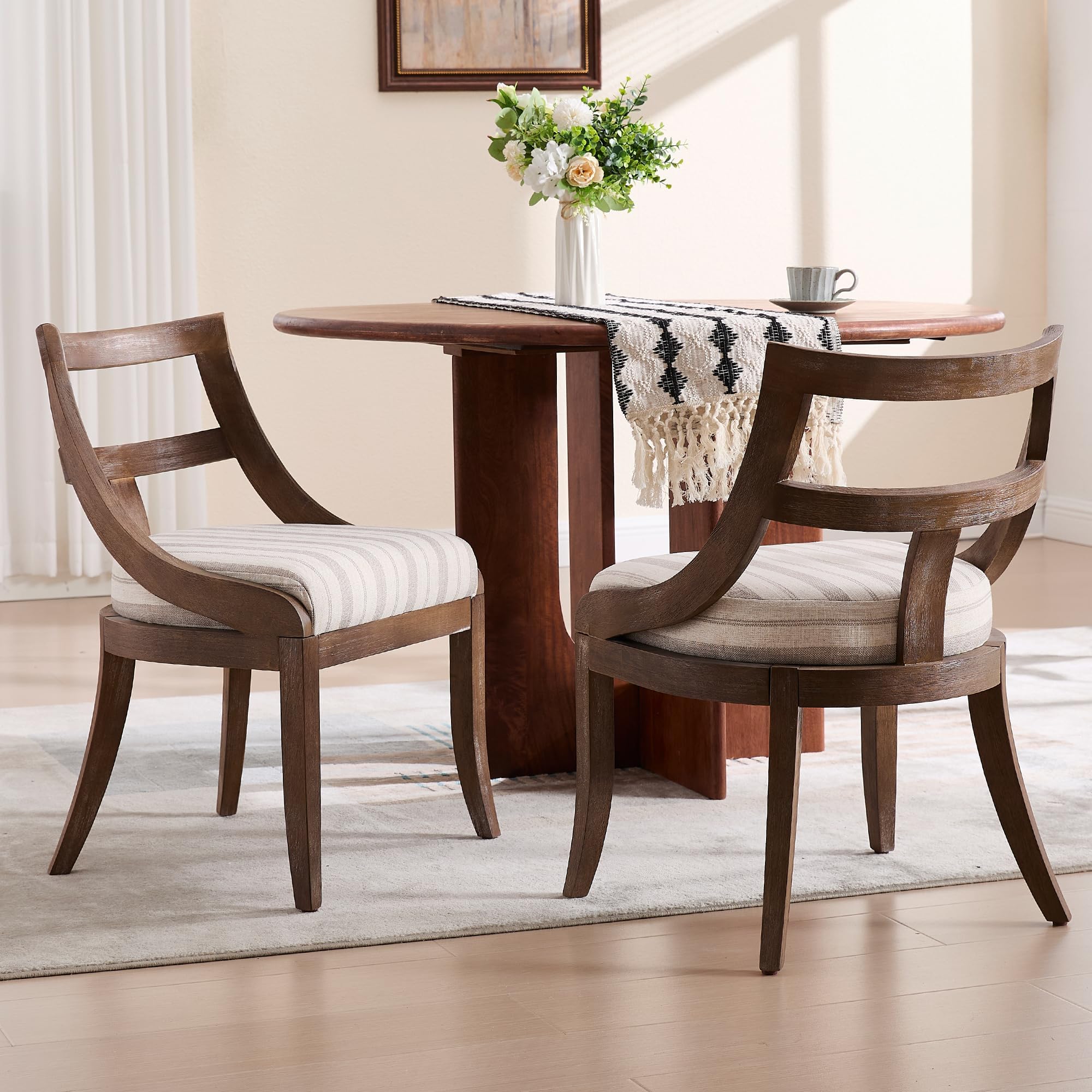 Kmax Mid-century Farmhouse Dining Chairs Set of 2 - X022DC