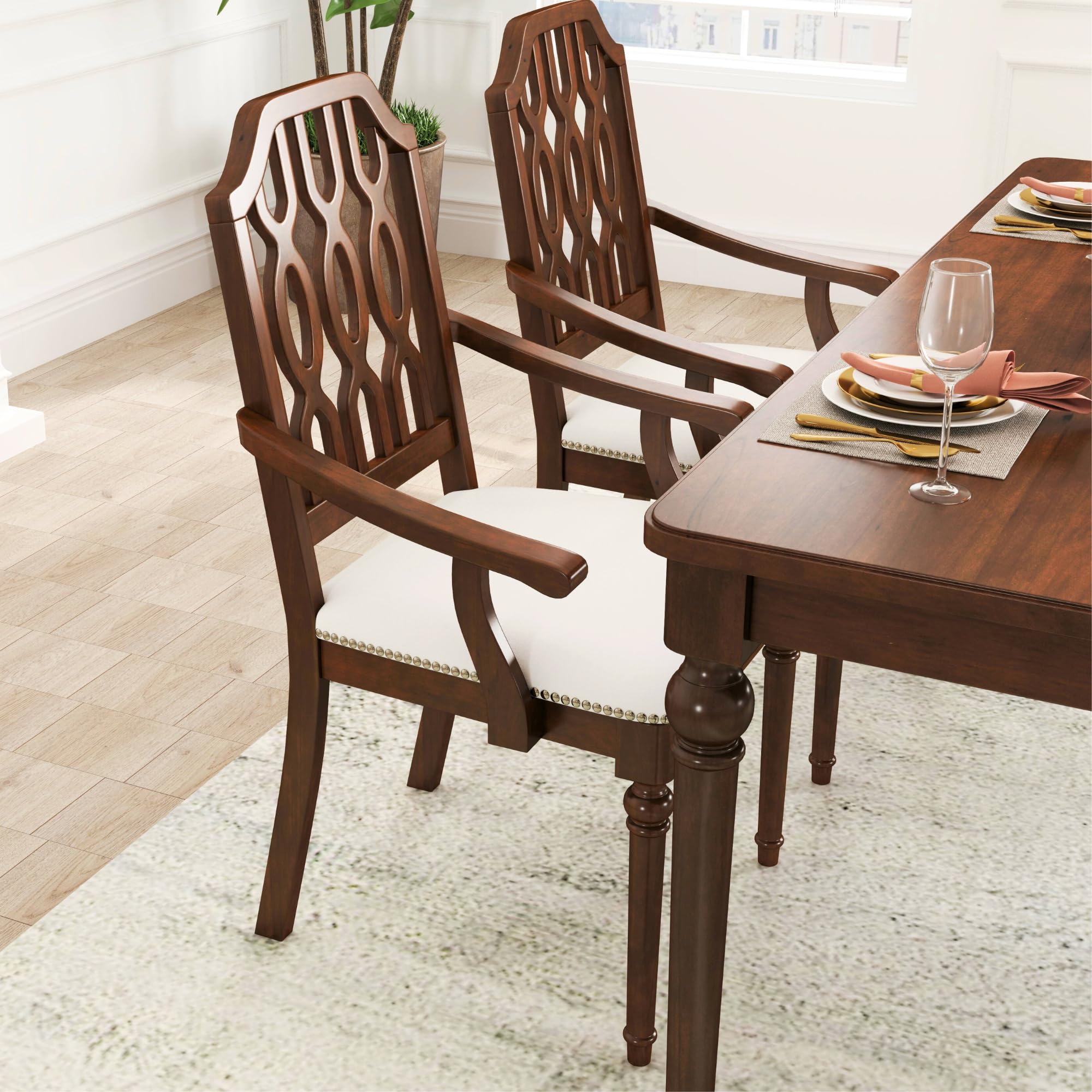 Kmax Farmhouse Rectangle Dining Chairs Set of 2 - 8171