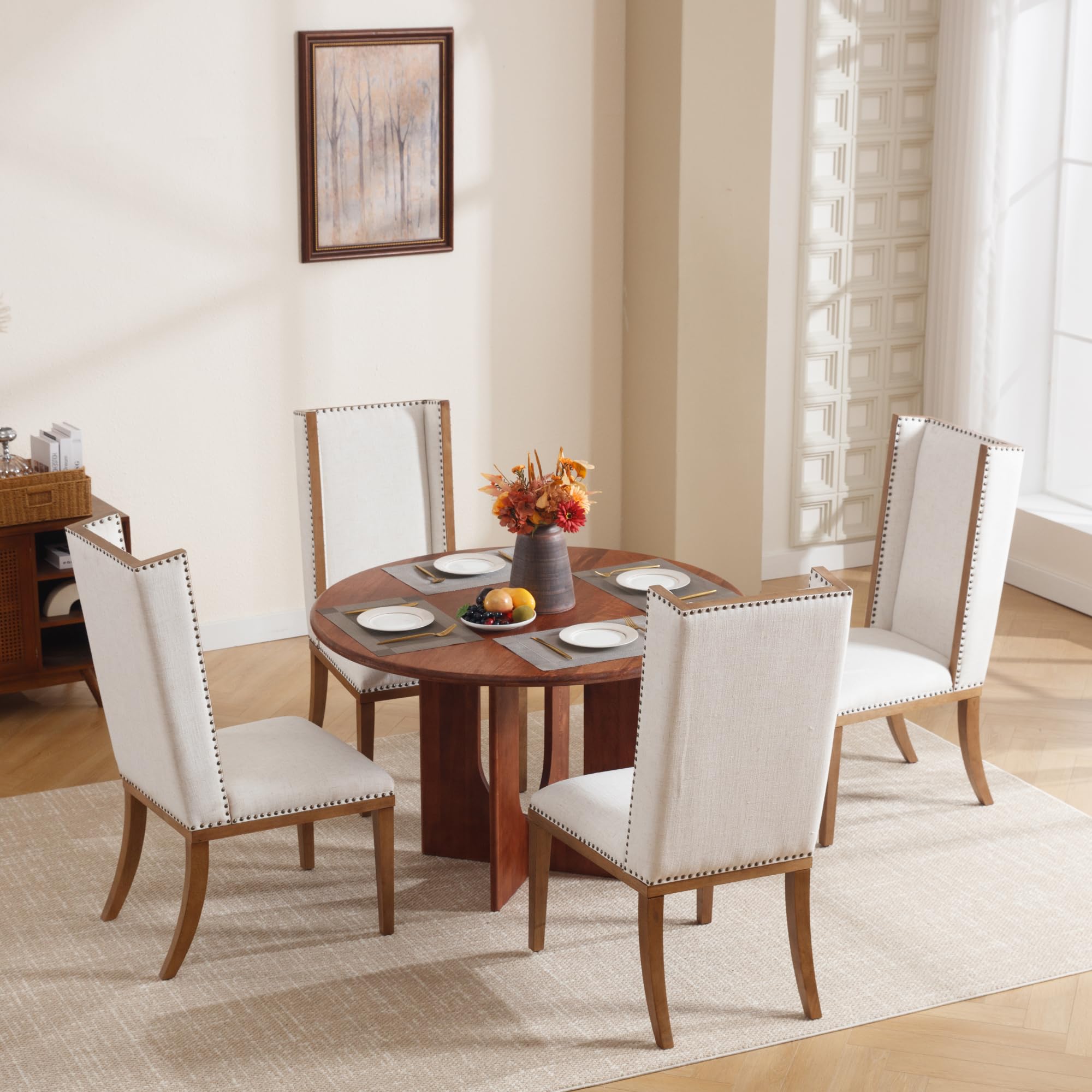 Janoray Mid Century High Back Dining Chairs Set of 2 - XX001DC