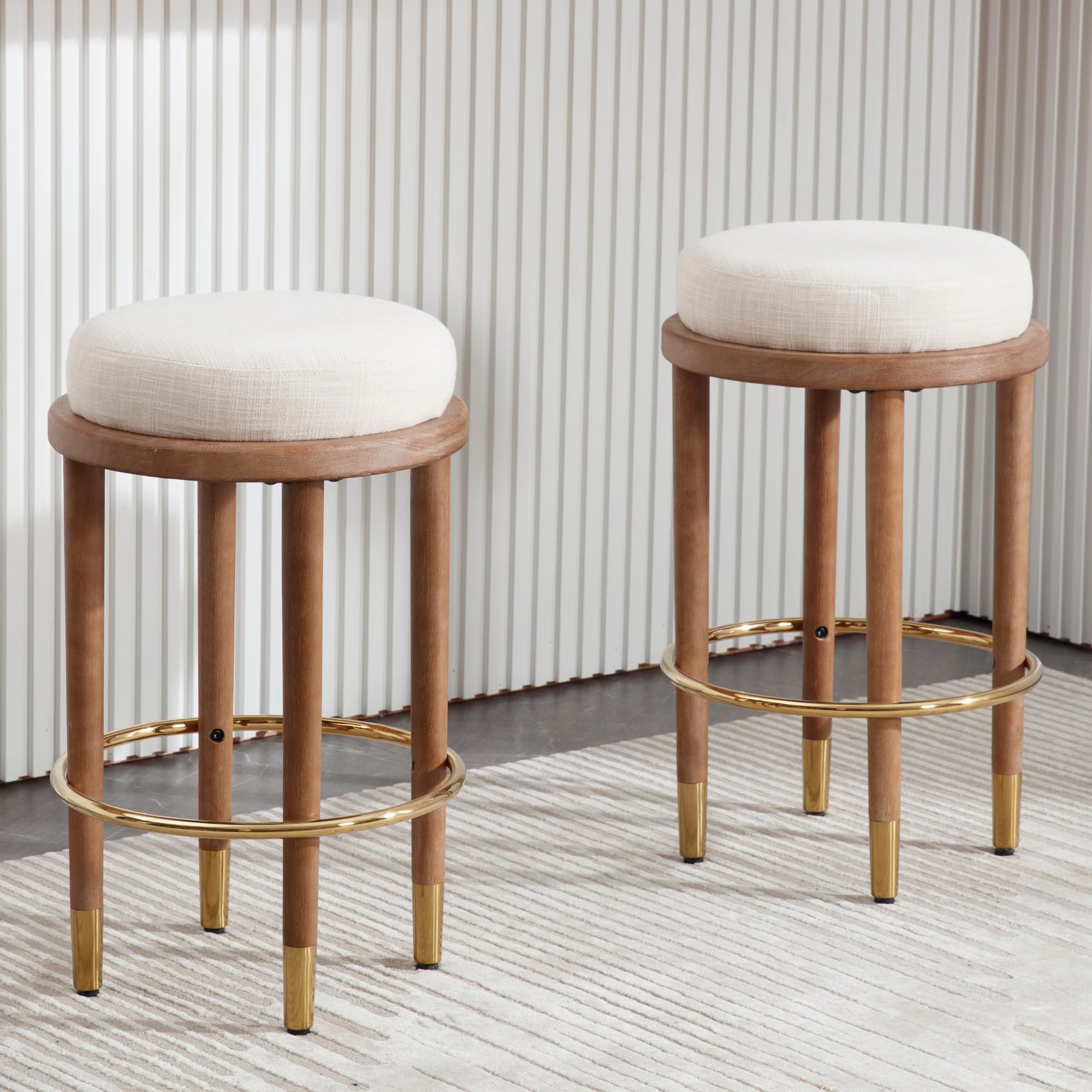 CIMOTA 26"H Backless Round Counter Stools Set of 2- 5783CS