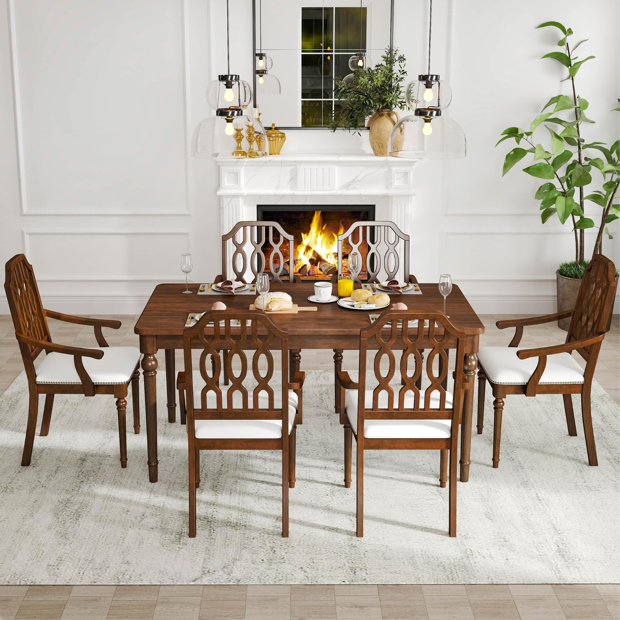 Kmax Farmhouse Rectangle Dining Chairs Set of 2 - 8171