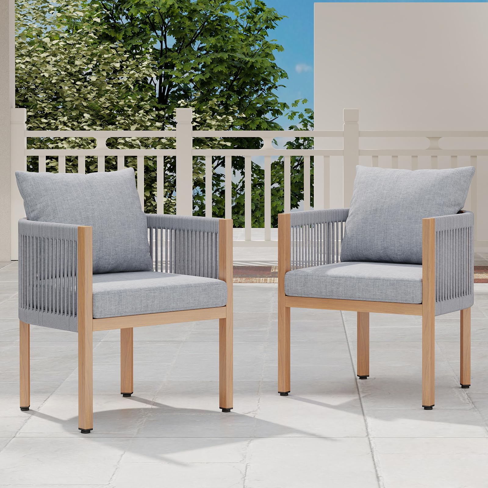 Outdoor Rope Patio Chairs Set of 2 - 25004DC