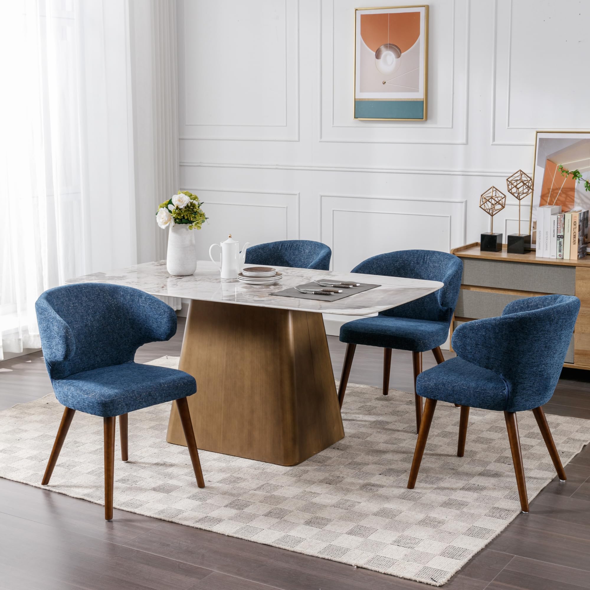 VESCASA Modern Curved Armless Chairs Set of 2 - 8279DC