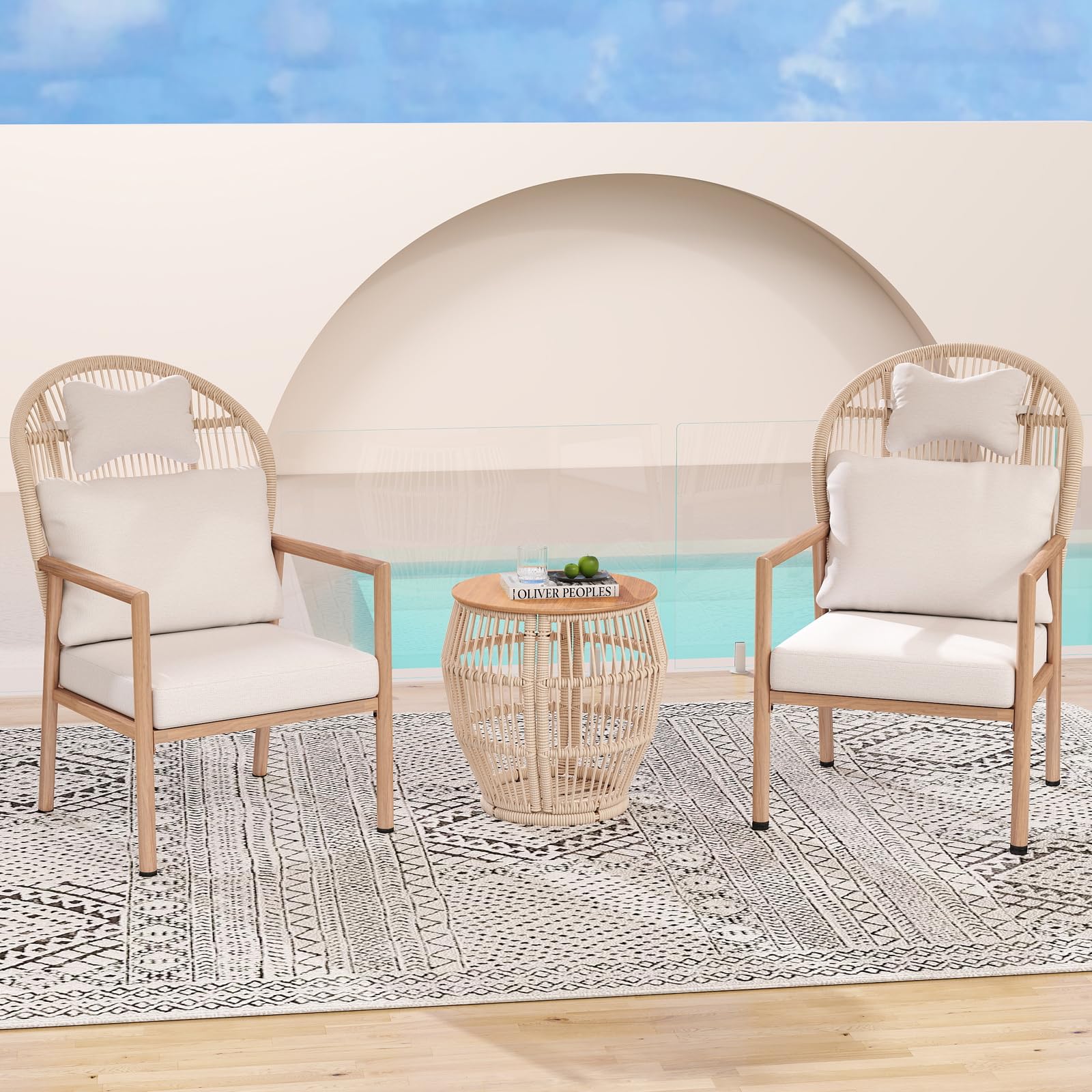 Outdoor Furniture Set with Storage Table 3 PCS - 25001SE