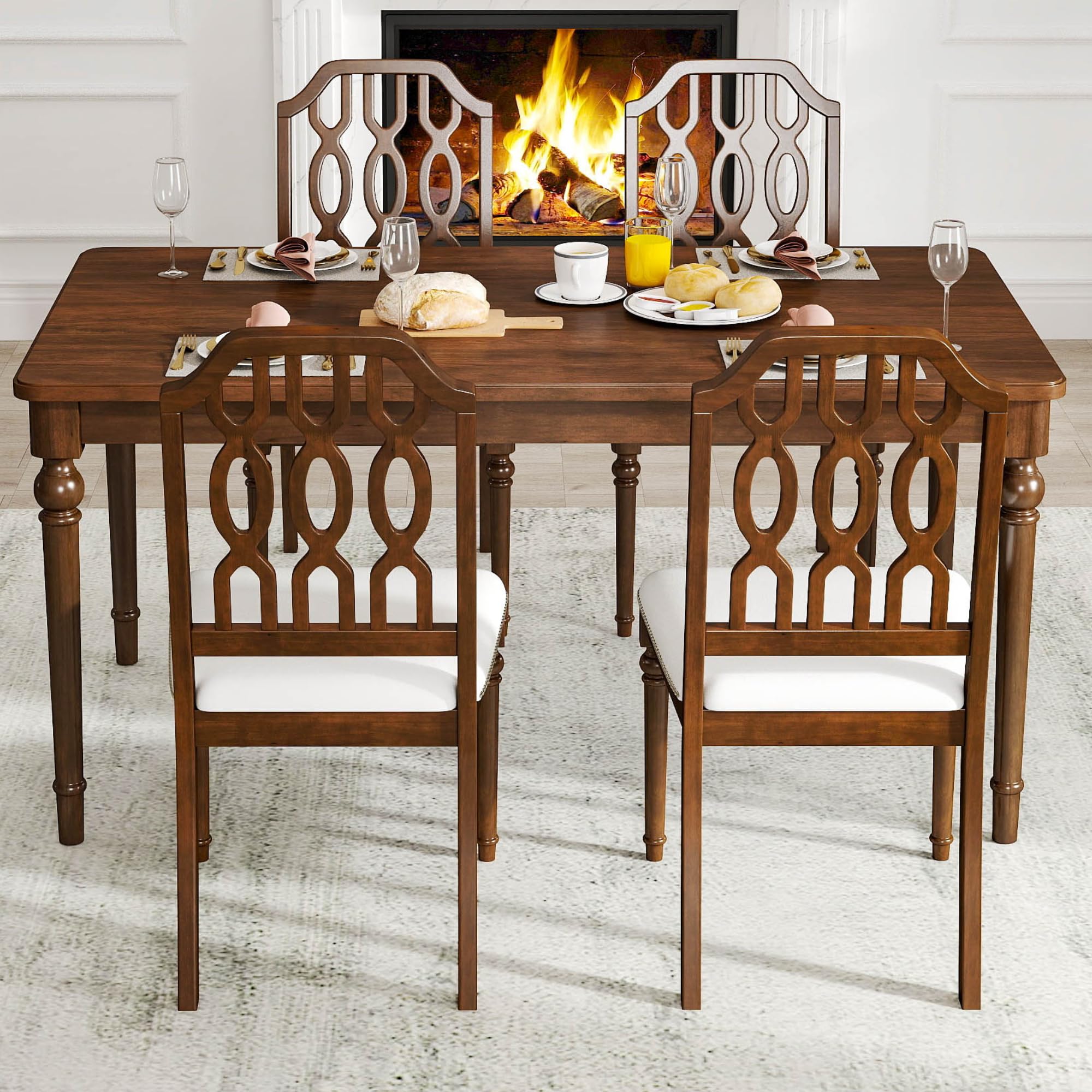 Kmax Farmhouse Rectangle Dining Chairs Set of 2 - 8171