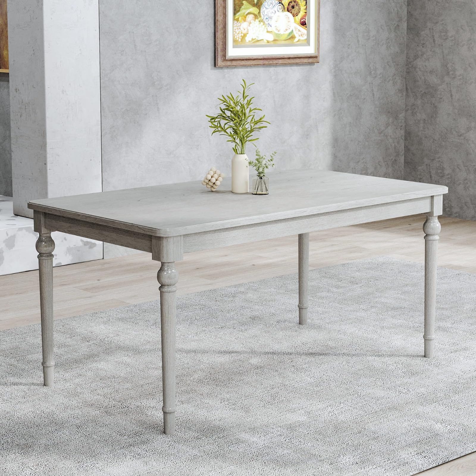 Janoray 63"W Rustic Solid Wood Dining Table - 3204DT