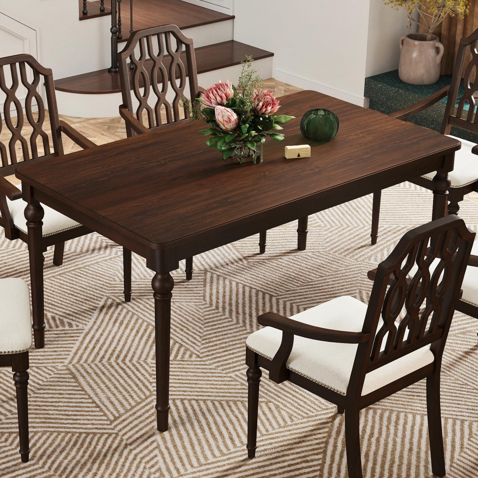 Janoray 63"W Rustic Solid Wood Dining Table - 3204DT